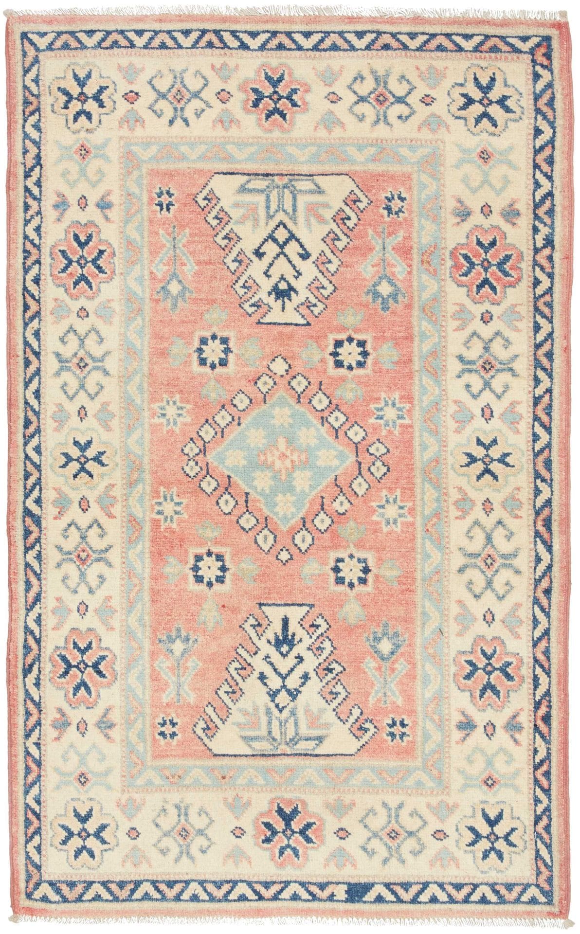 Kazak Orientteppich 82 x 131 cm, geometrisches Muster, handgeknüpft
