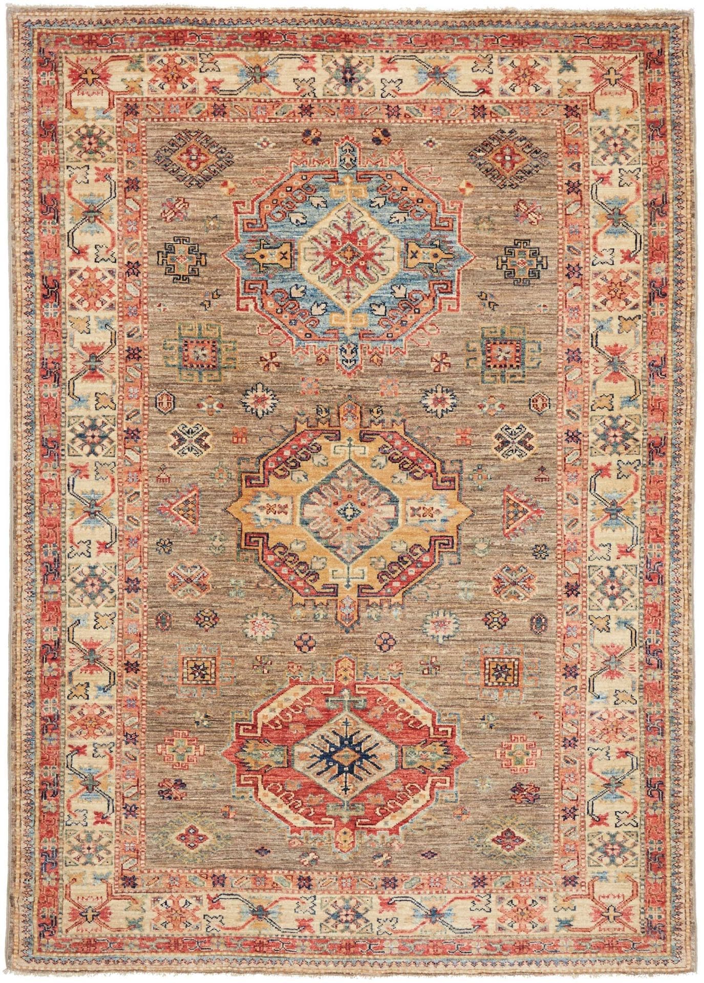 Kazak Teppich 150 x 210 cm - Handgeknüpft aus Schurwolle
