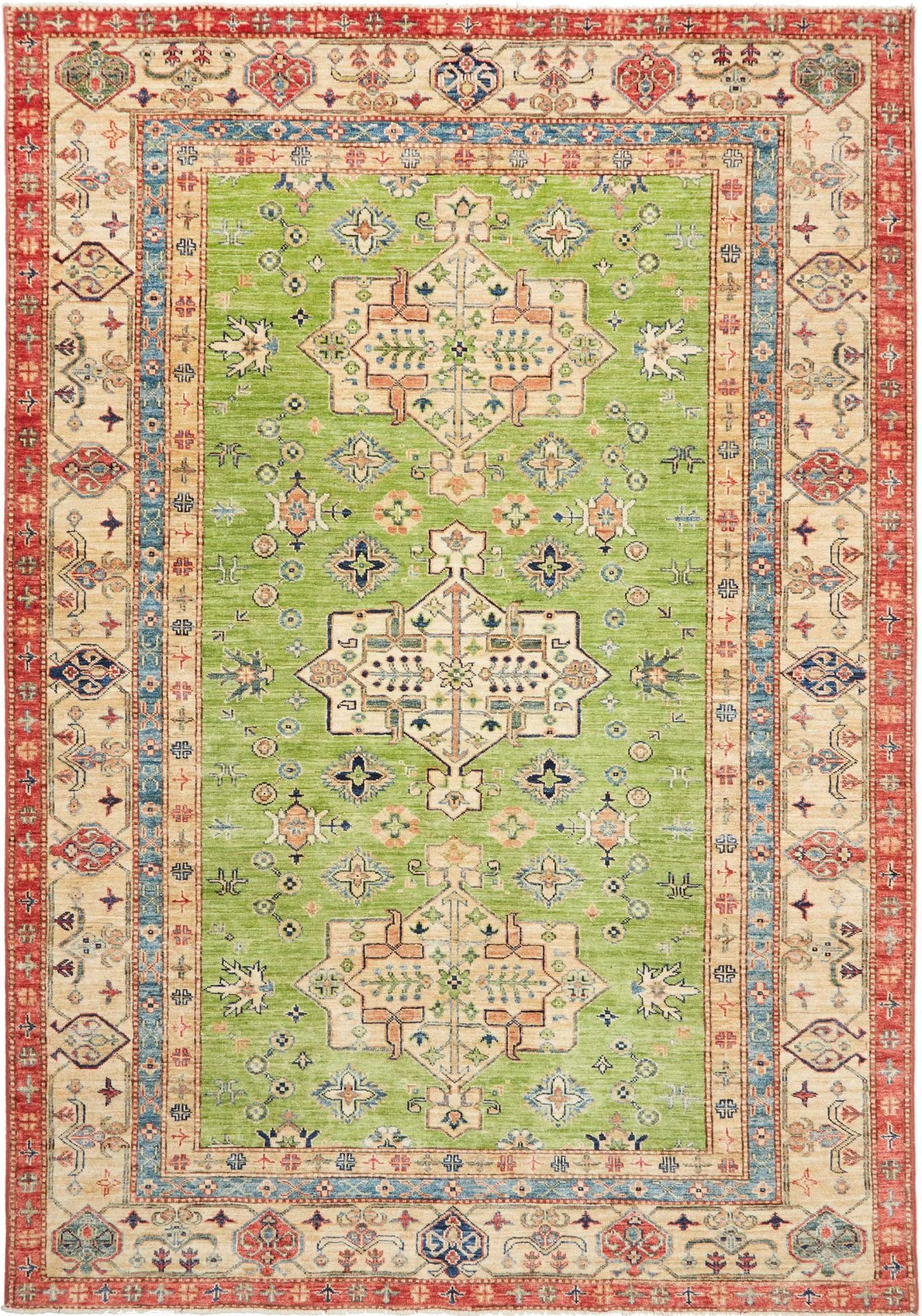 Kazak Teppich 179 x 250cm, geometrisches Muster, handgeknüpft