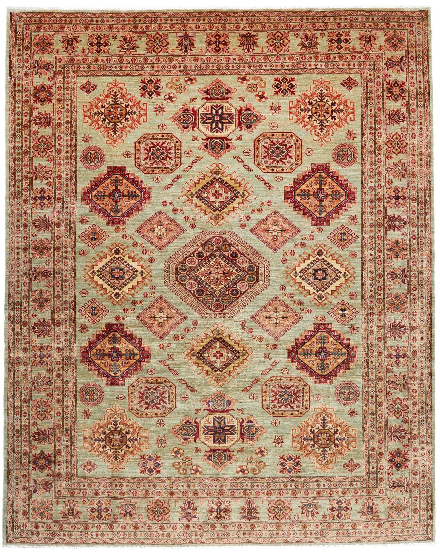 Kazak Teppich 253 x 310cm, handgeknüpft, geometrisches Muster