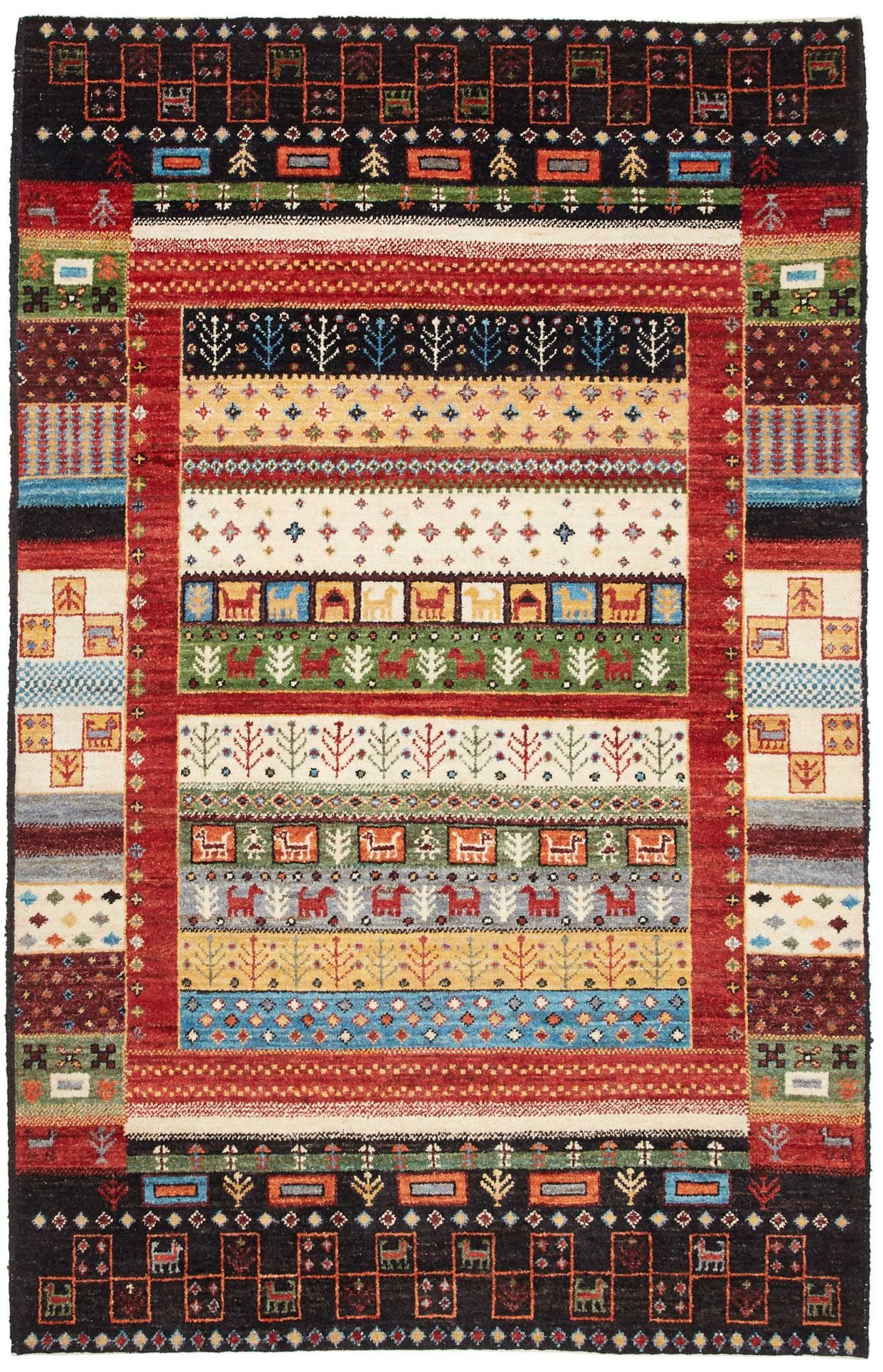 Loribaft Teppich 122 x 186cm aus Schurwolle, handgeknüpft