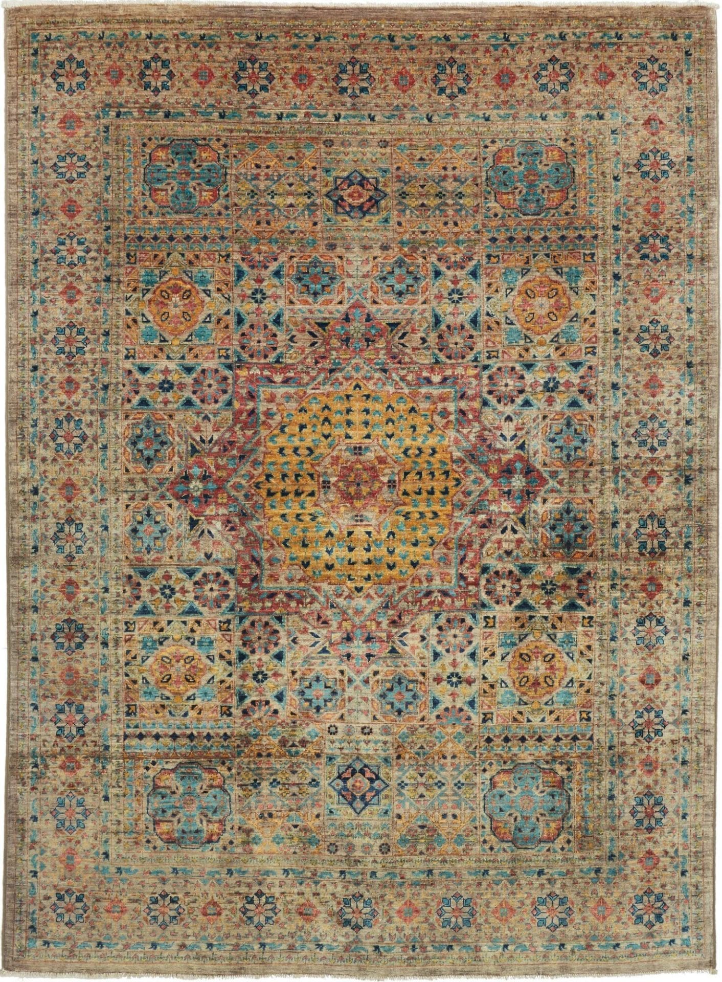 Mamluk Orientteppich 149 x 202cm, handgeknüpft, Schurwolle