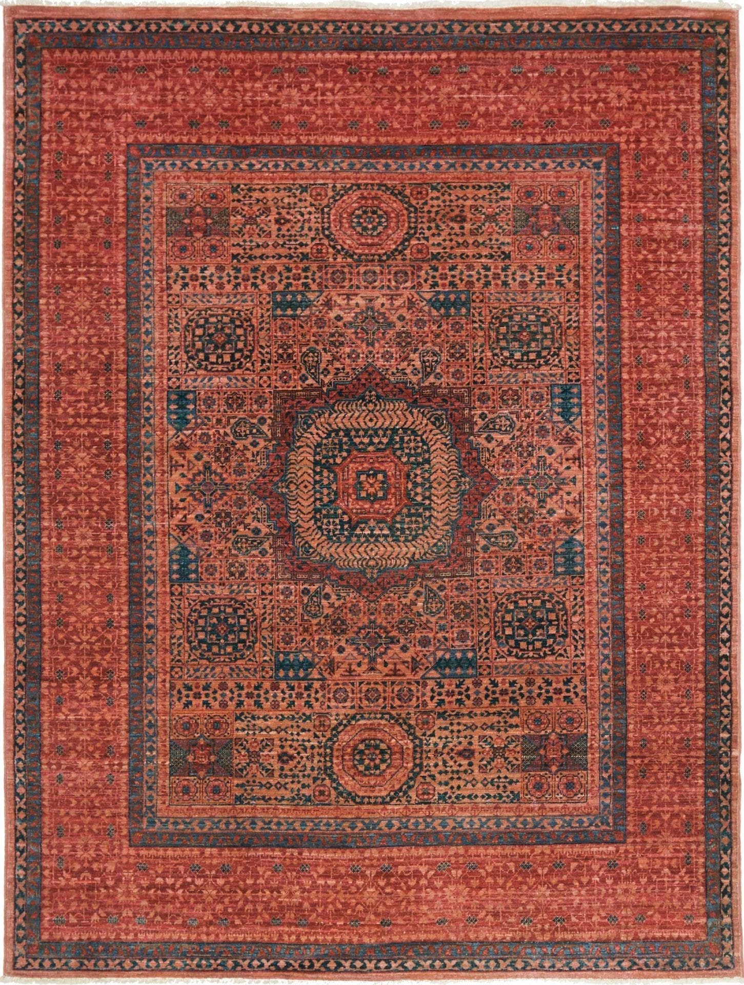 Mamluk Orientteppich 151 x 199cm, handgeknüpft, Schurwolle