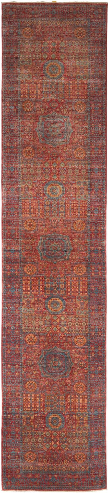 Mamluk Orientteppich 85 x 391 cm aus Seide, handgeknüpft