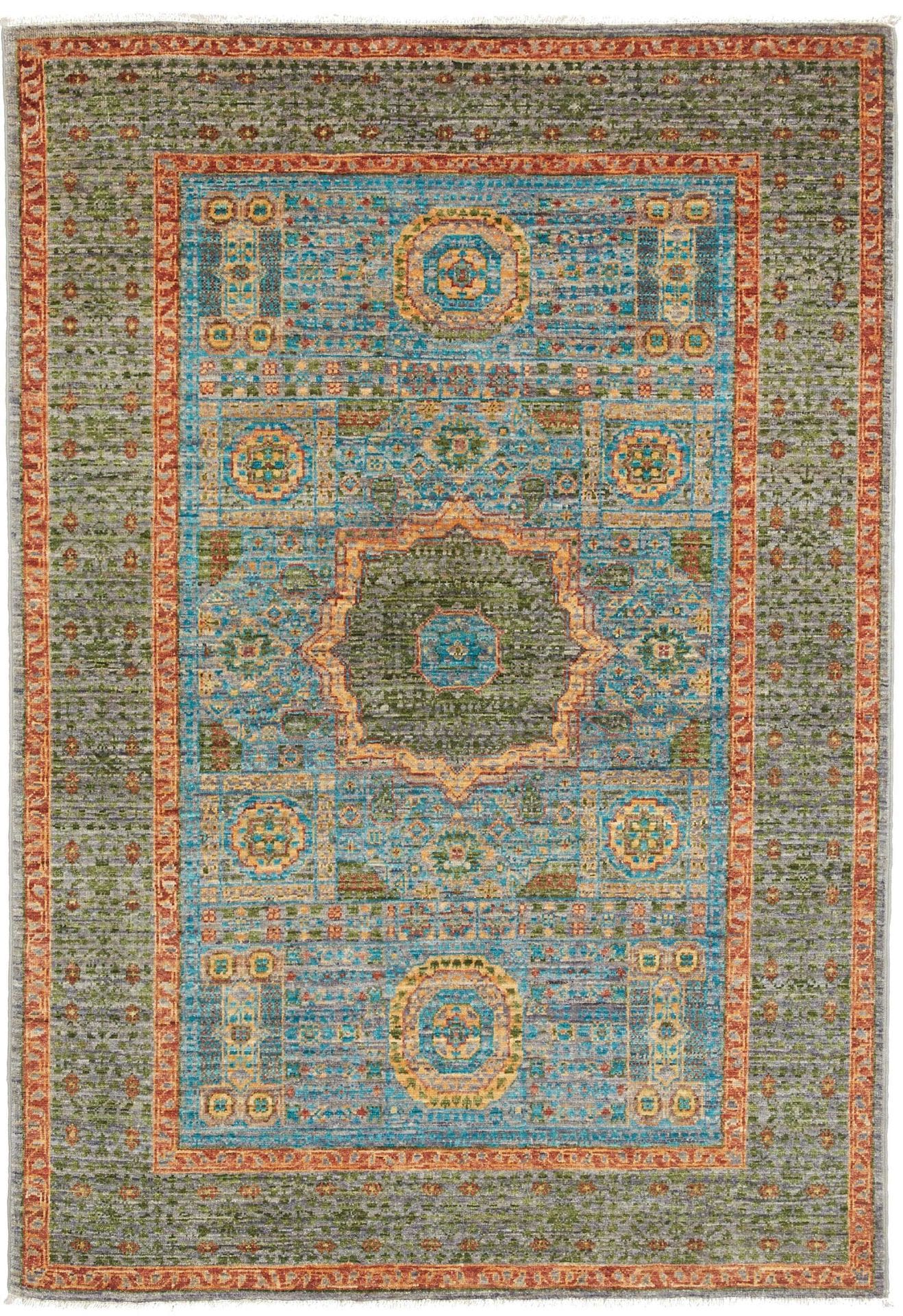 Mamluk Teppich 103 x 146cm, Seide, handgeknüpft, Orientteppich