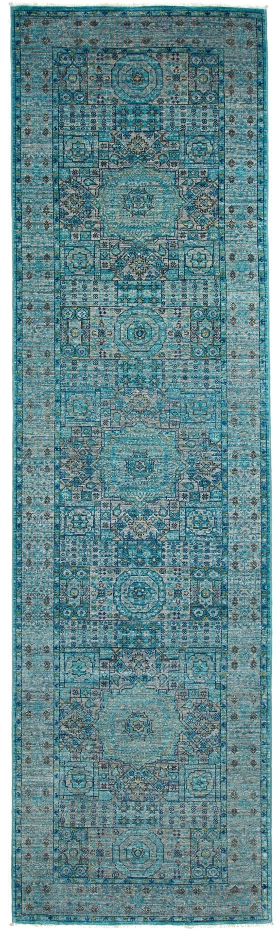 Mamluk Teppich 83 x 293 cm, handgeknüpft, Seide, hohe Qualität