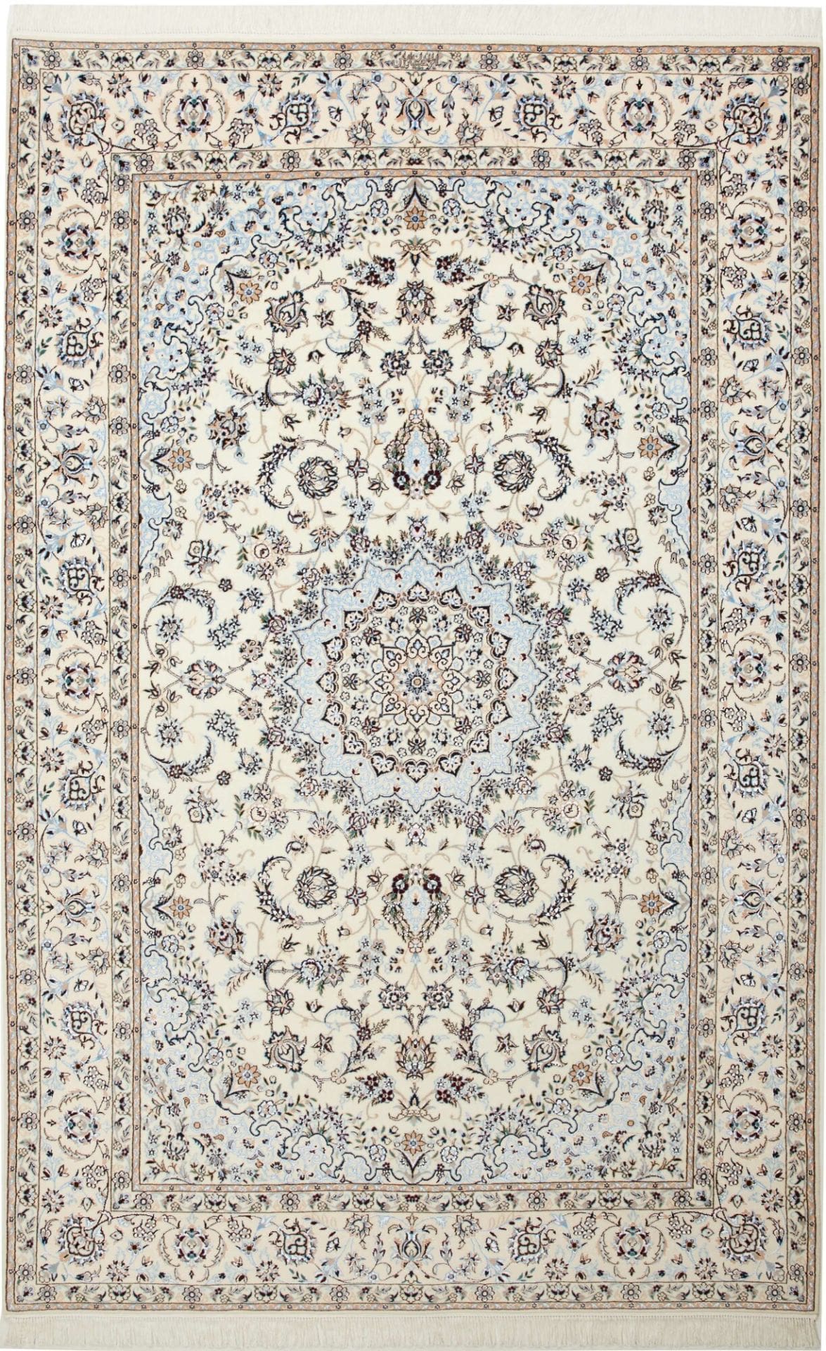 Nain Orientteppich 164 x 252cm, florale Muster, handgeknüpft