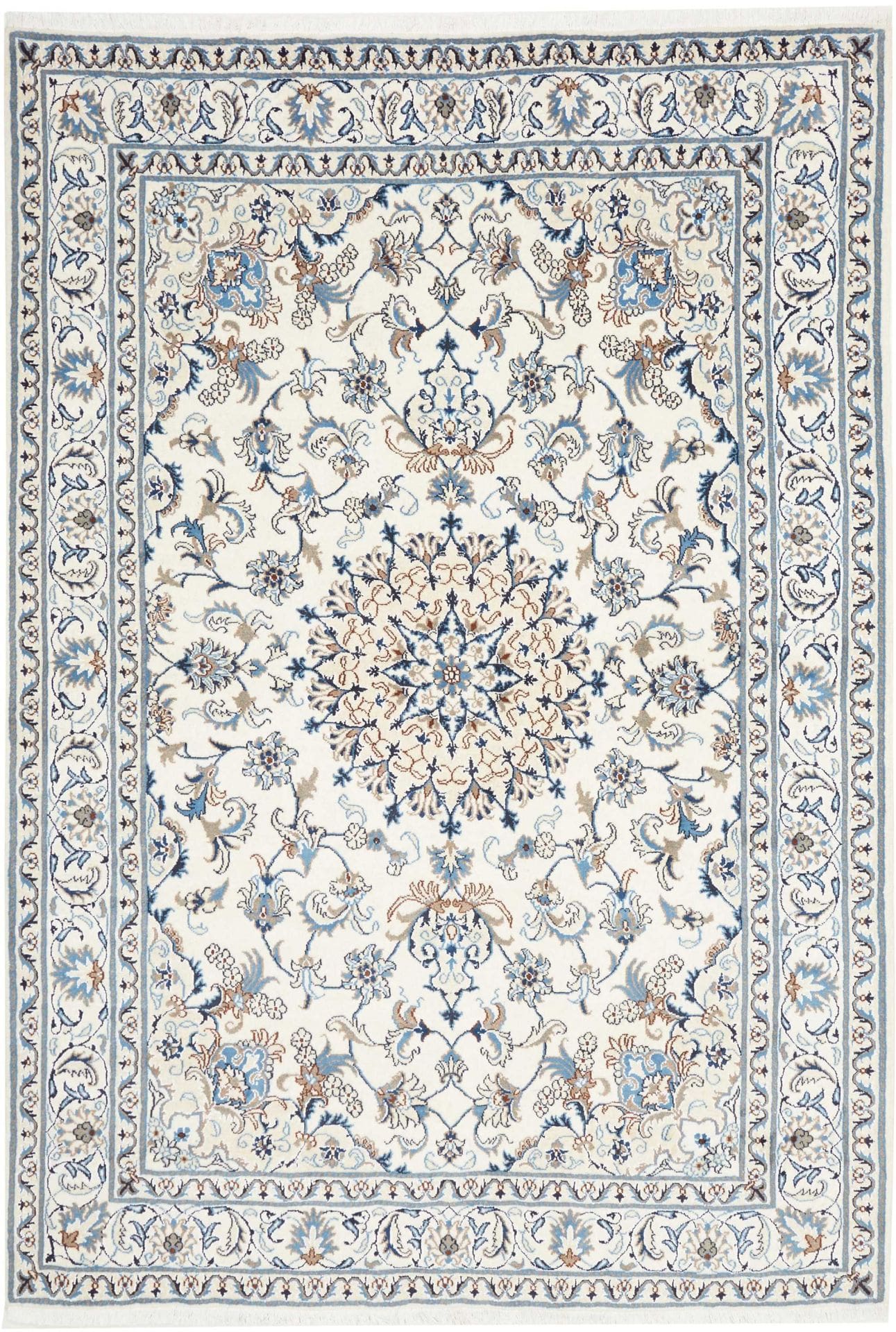 Nain Teppich 170 x 244cm, florale Muster, handgeknüpft, Perserteppich