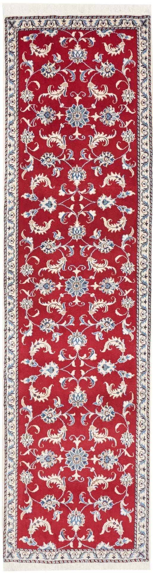 Nain Teppich 83 x 293 cm, florales Muster, handgeknüpft, Perserteppich