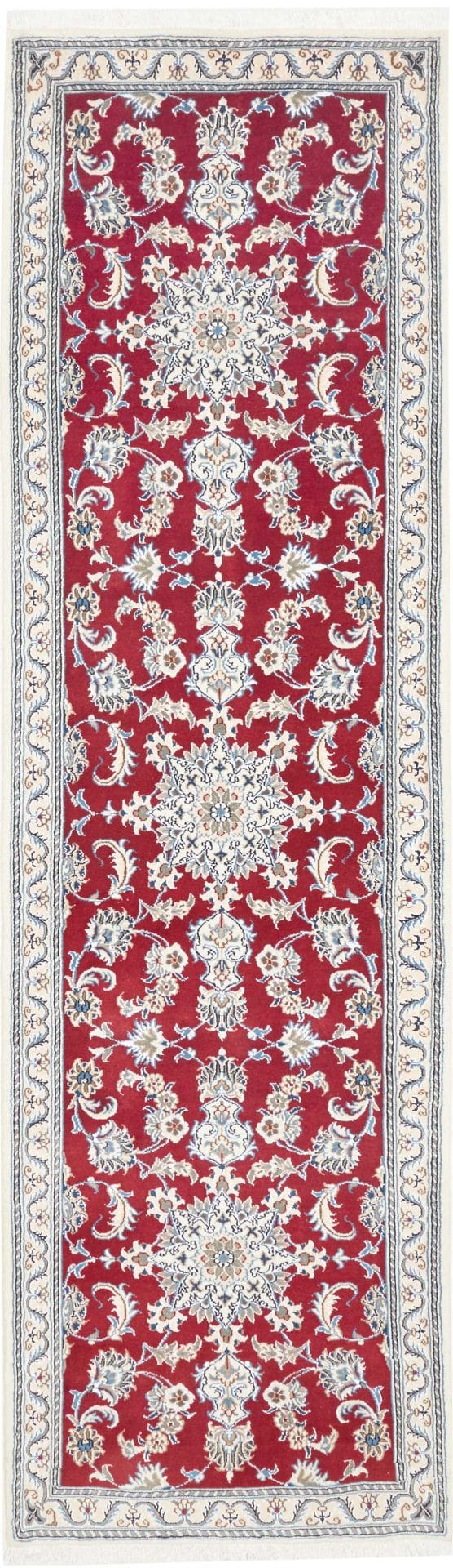 Nain Teppich 86 x 293cm, florales Muster, handgeknüpft, Perserteppich