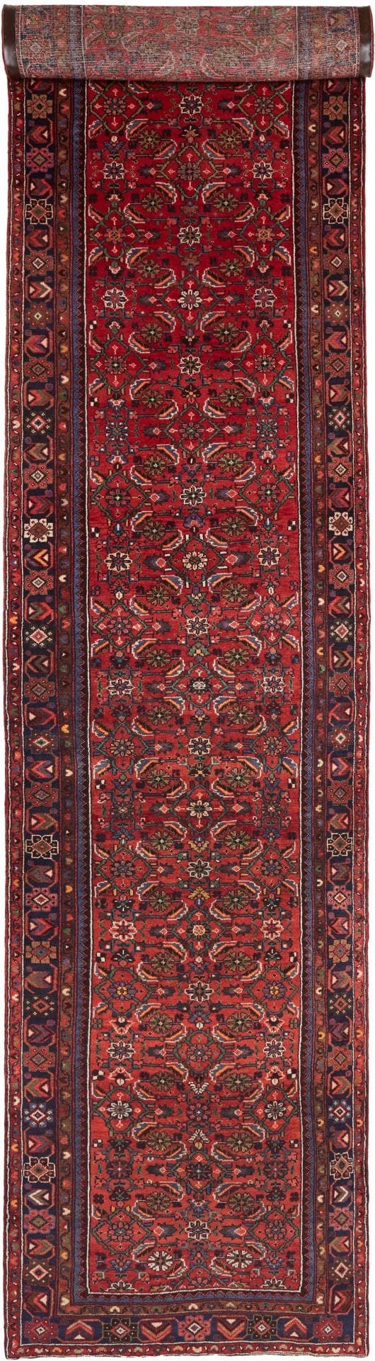 Orientteppich Hamadan 110 x 510 cm | Schurwolle, Herati-Muster, handgeknüpft