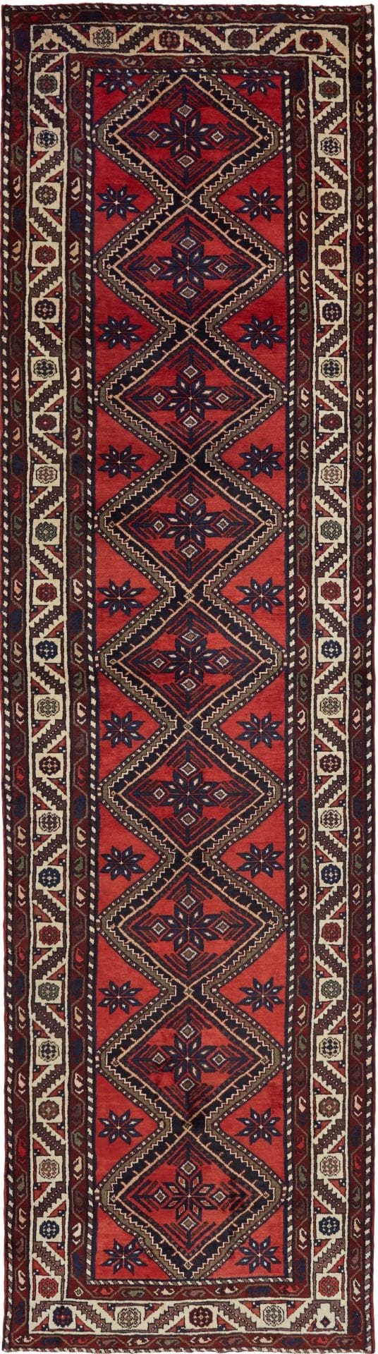 Orientteppich Hamadan 113 x 410 cm, Schurwolle, handgeknüpft