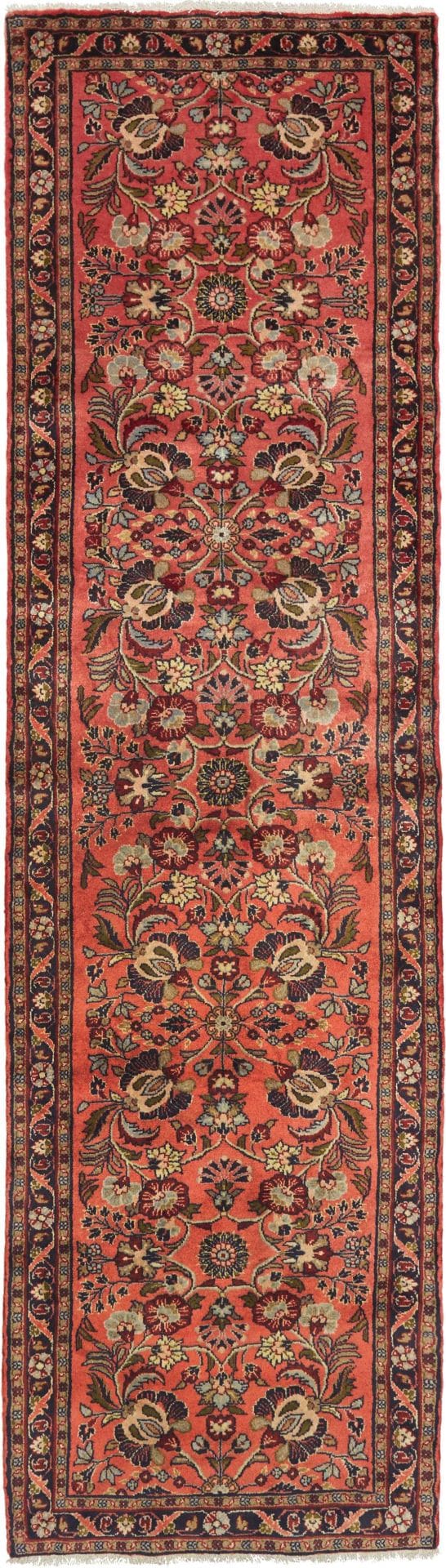 Orientteppich Hamadan 83 x 293cm mit Herati-Muster, handgeknüpft