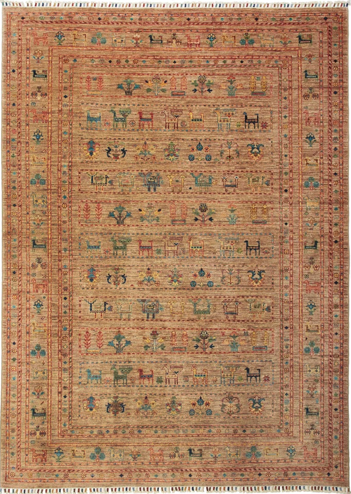 Orientteppich Samarkand 173 x 236cm, handgeknüpft, Wolle, bunt