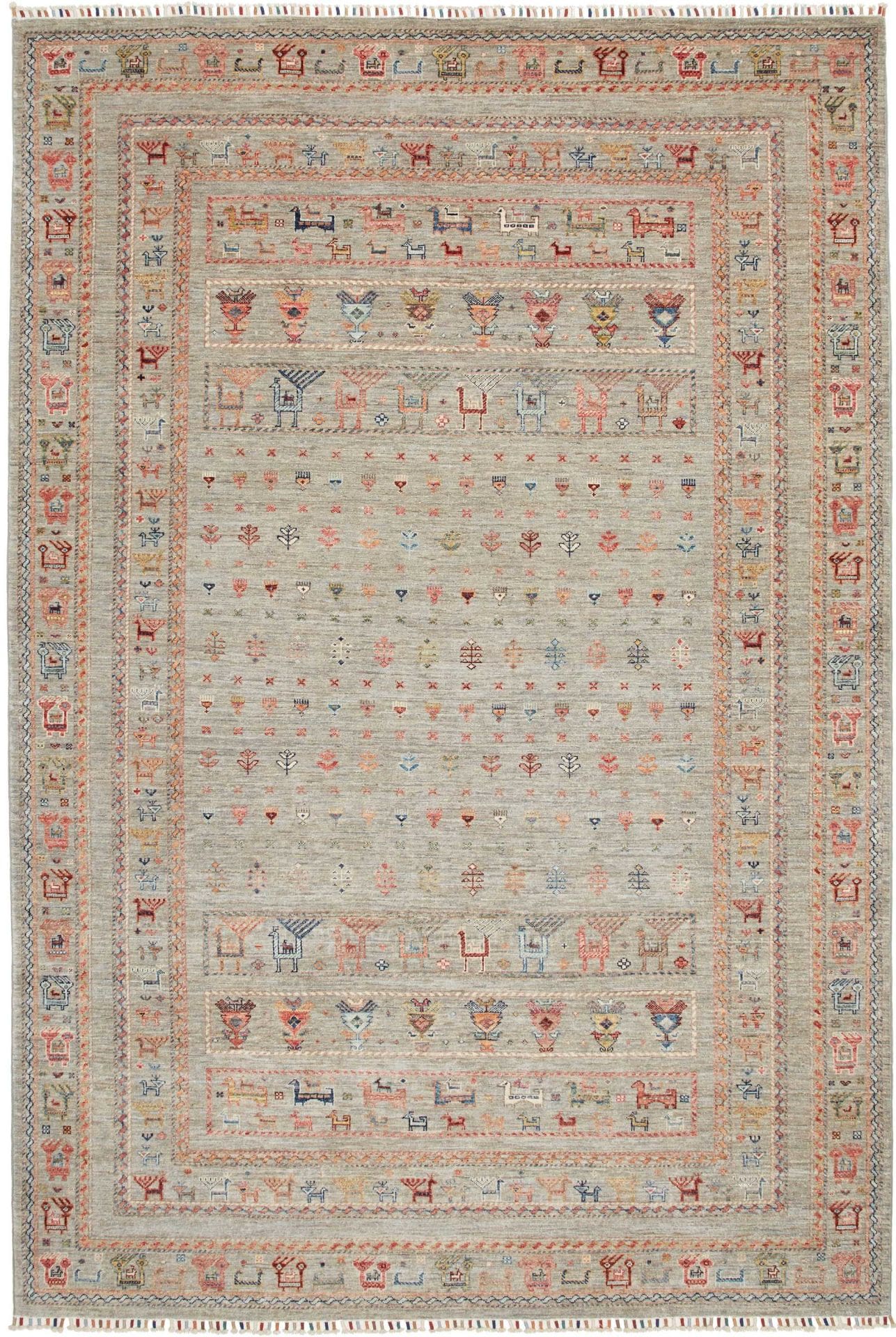 Orientteppich Samarkand 203 x 297cm, handgeknüpft, Schurwolle