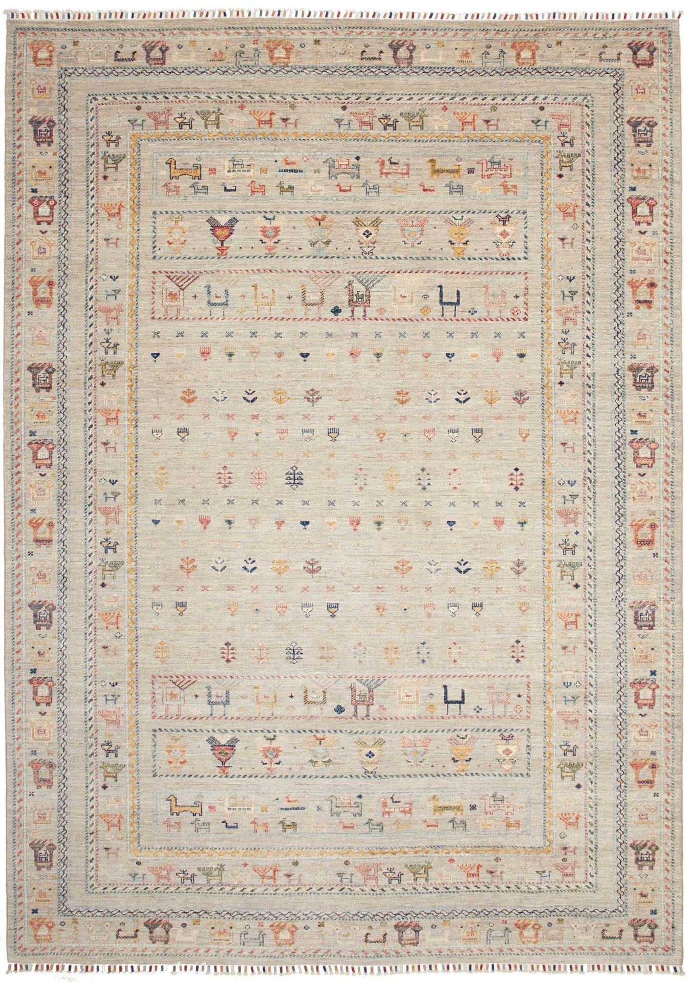 Orientteppich Samarkand 209 x 295 cm, handgeknüpft, Schurwolle