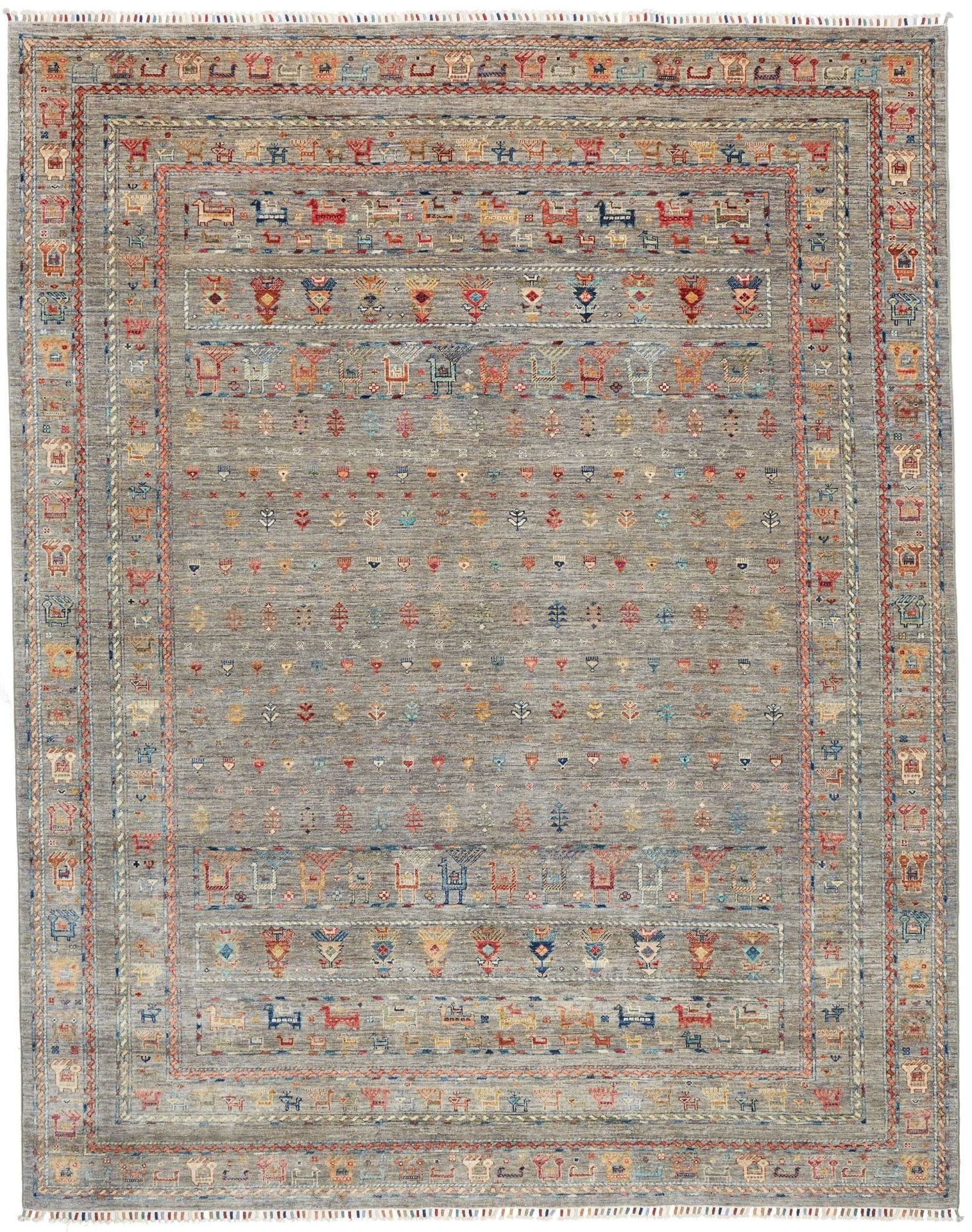 Orientteppich Samarkand 247 x 306cm, handgeknüpft, Wolle, bunt