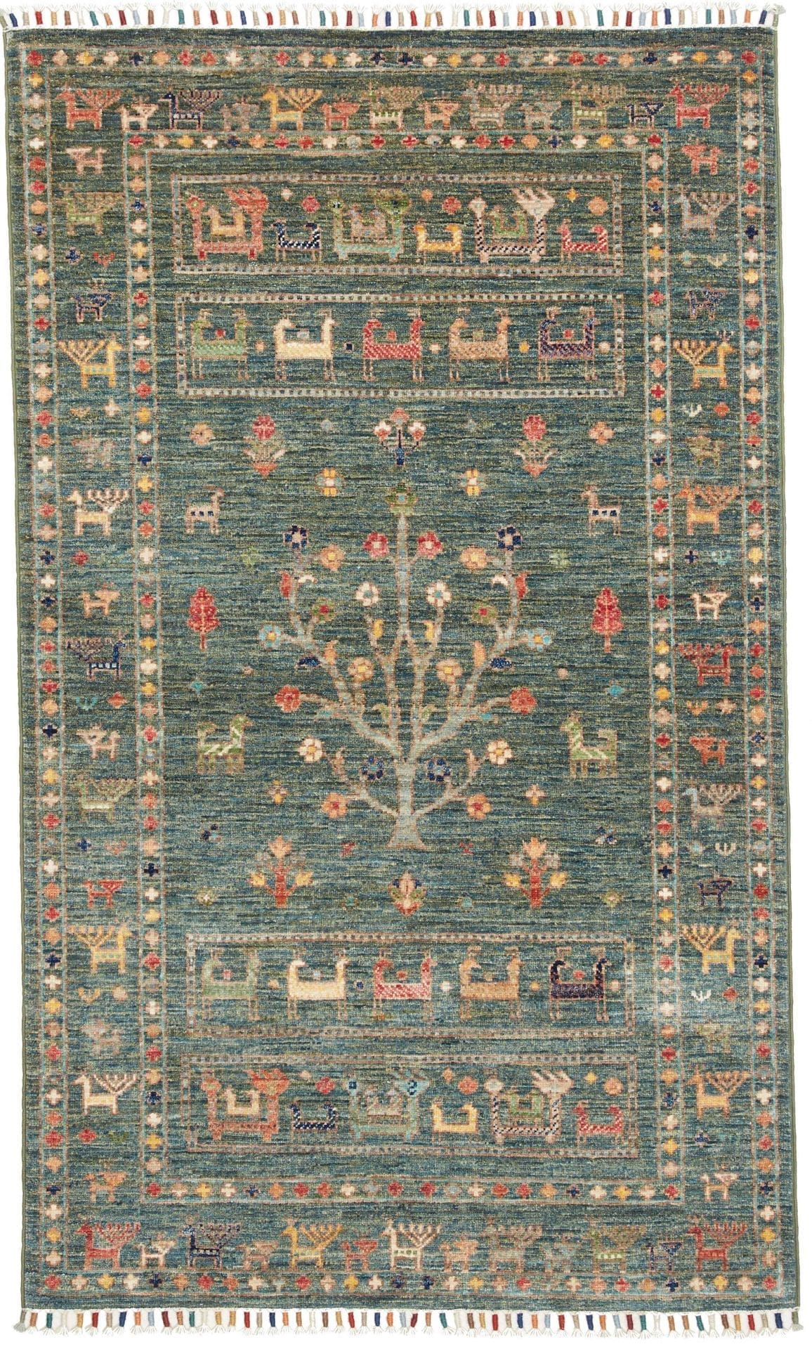 Orientteppich Samarkand 98 x 156cm, handgeknüpft, Wolle, bunt