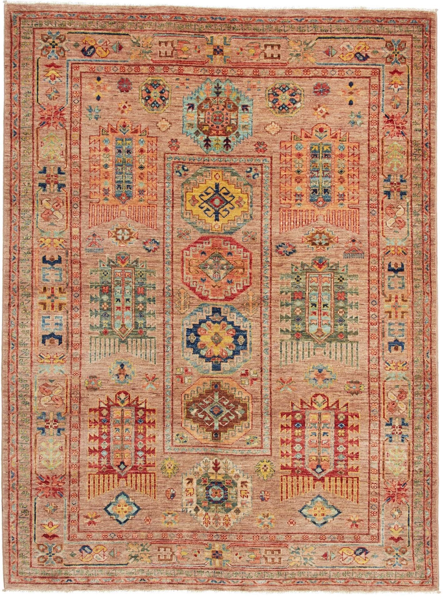 Orientteppich Samarkand Tribal 154 x 203cm, handgeknüpft, Wolle