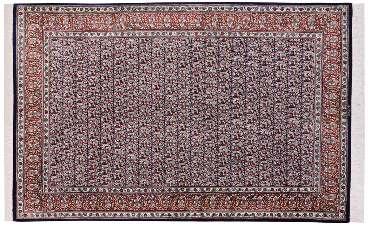 Orientteppich Seidenteppich Ghom 208x127 cm, harmonische Farben, handgeknüpft