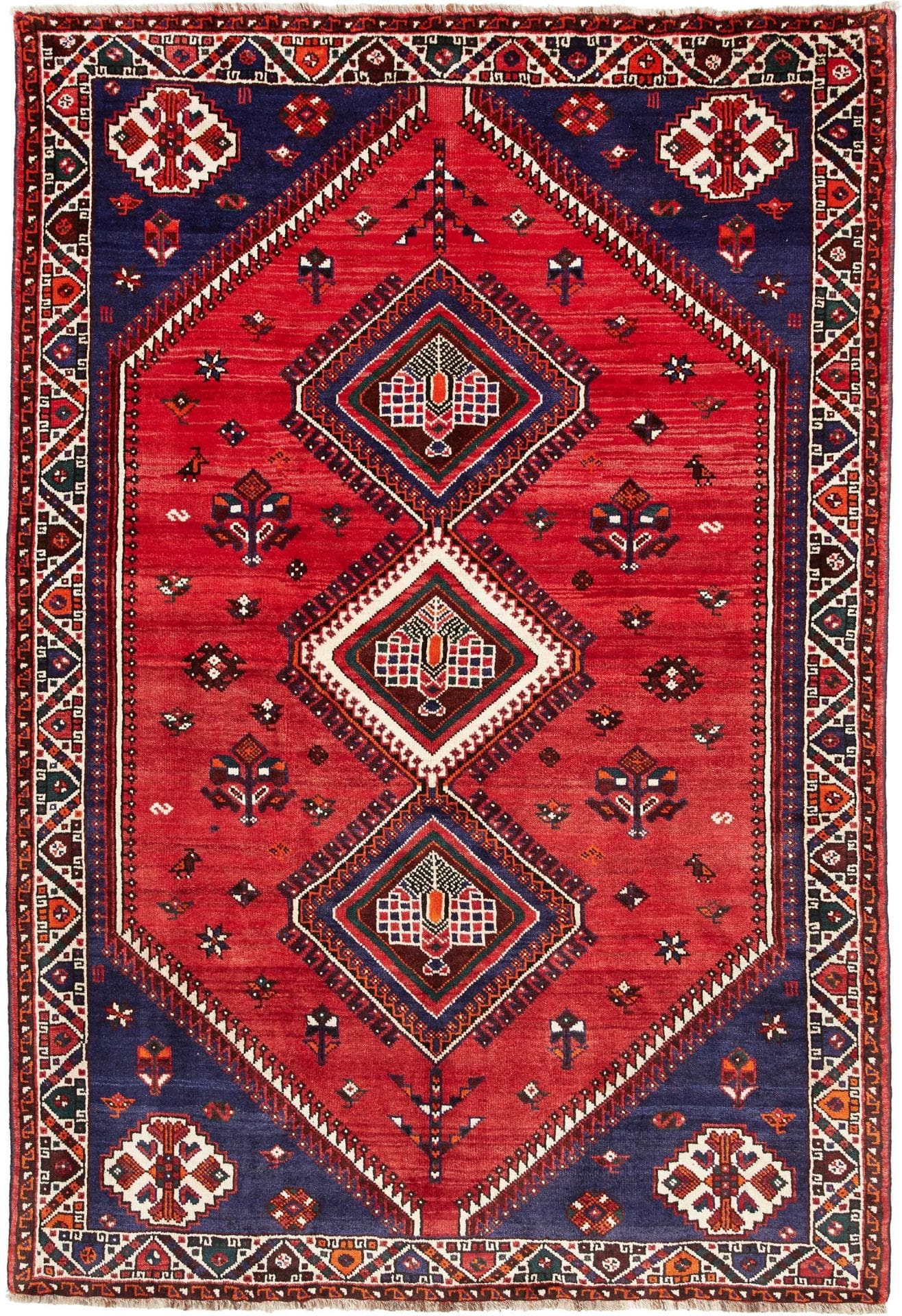 Orientteppich Shiraz 163 x 233 cm | Wolle, geometrisch, handgeknüpft