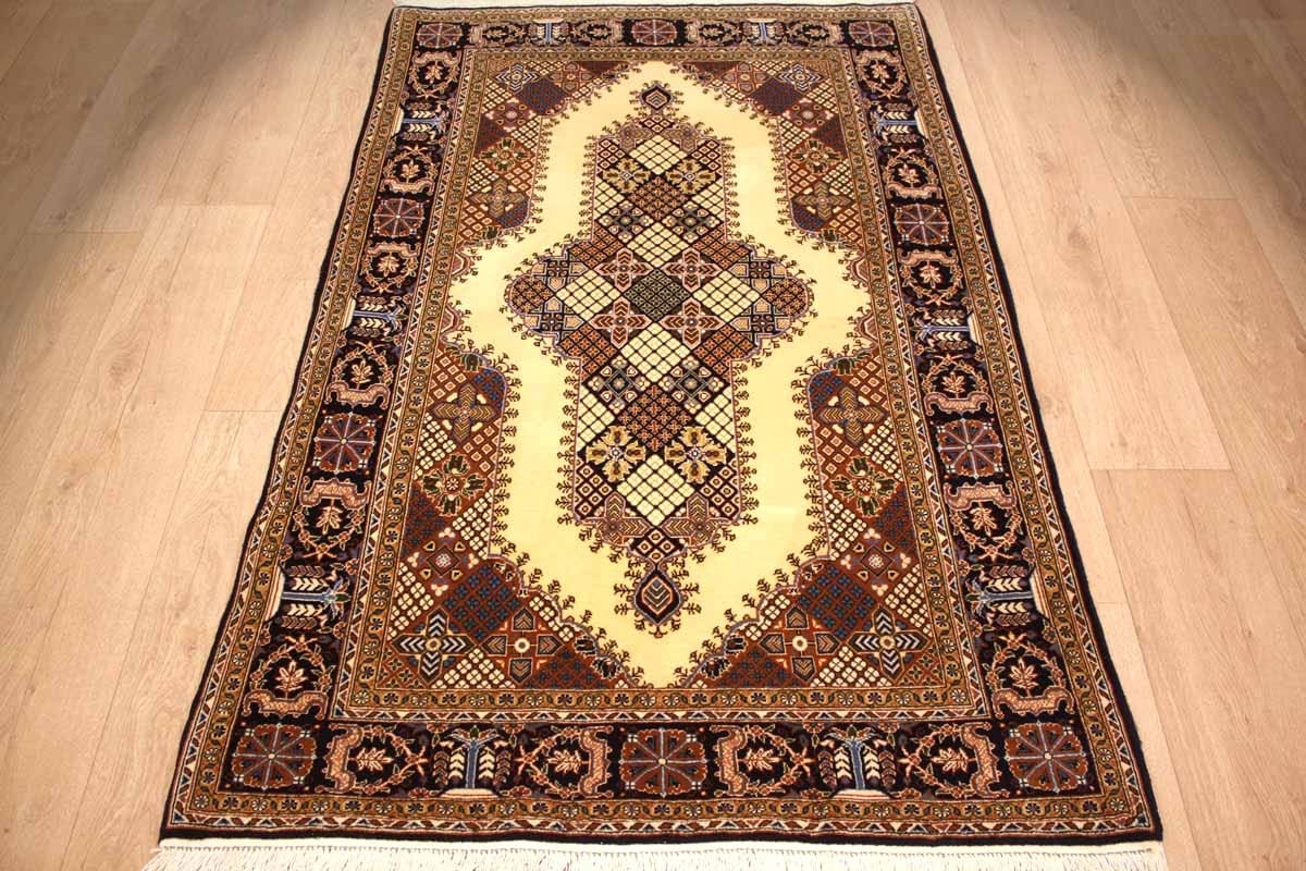 Perser Teppich Ghom 152x101 cm - Naturfarben, exakte Knüpfung, handgeknüpft