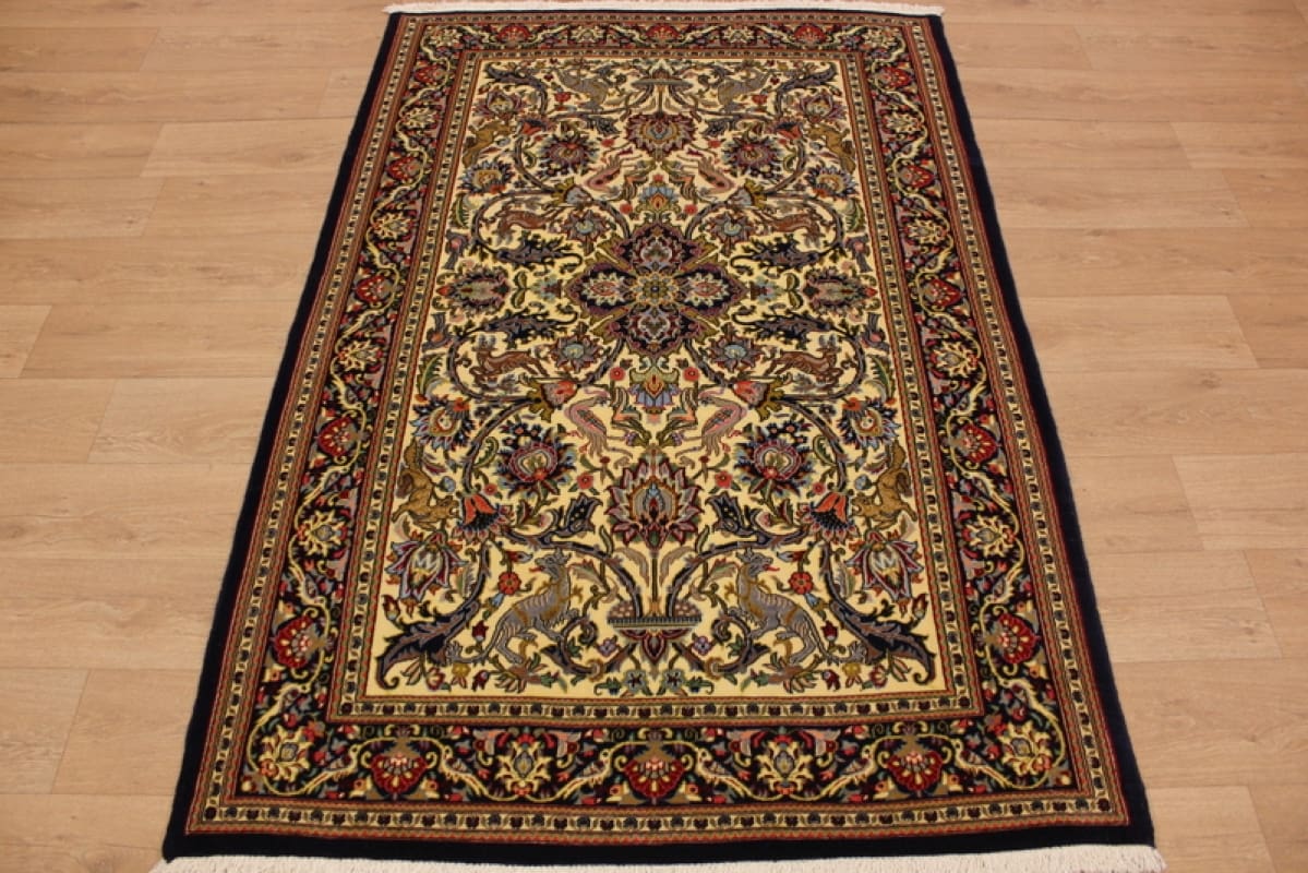 Perser Teppich "Gom" 221x136 cm, harmonische Farben, handgeknüpft