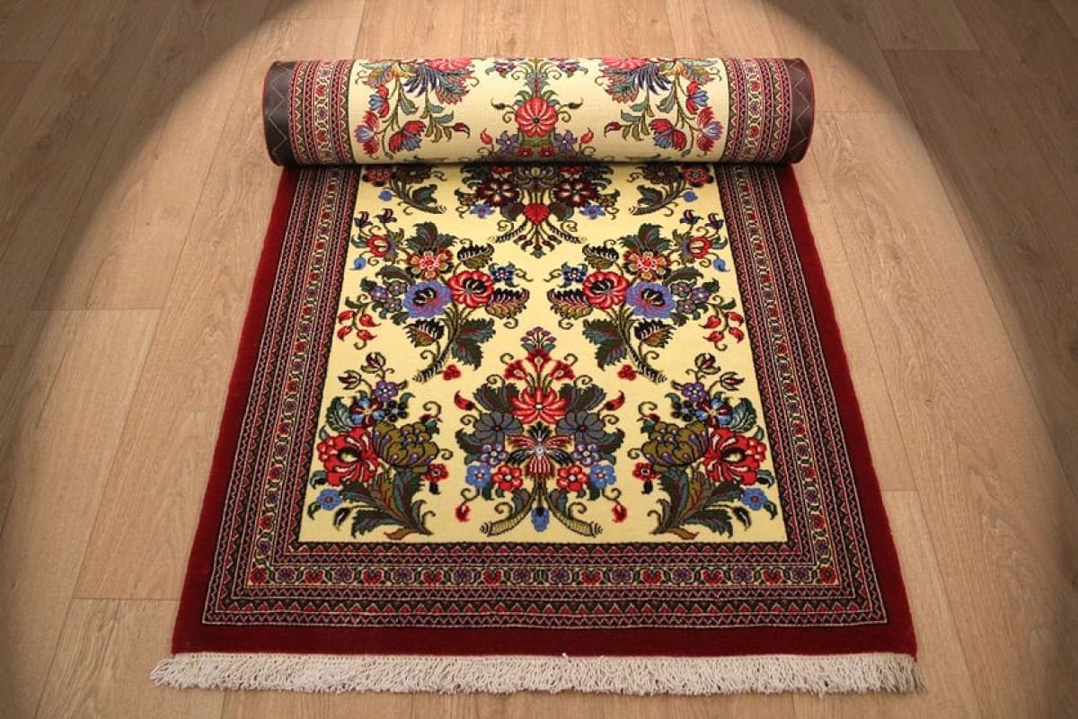 Perser Teppich "Gom" Läufer 292x87 cm, Naturfarben, handgeknüpft