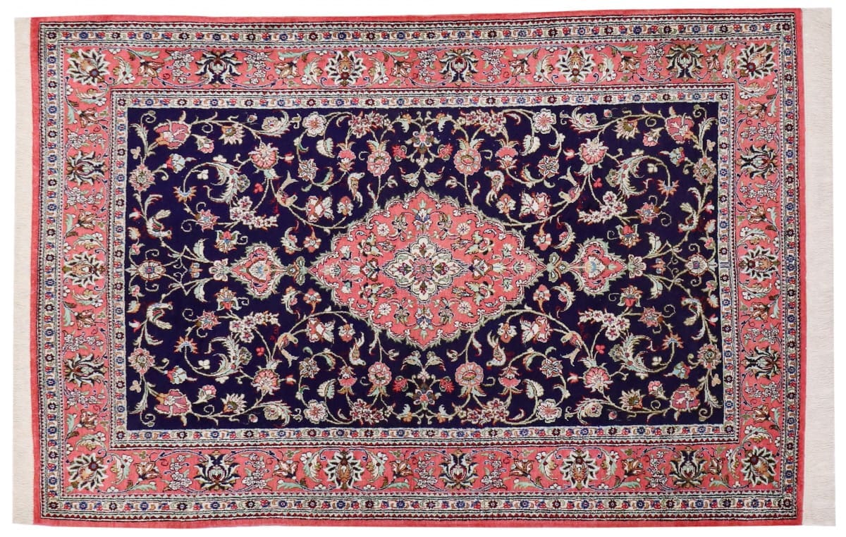 Perserteppich Ghom 162x106 cm, Naturfarben, handgeknüpft