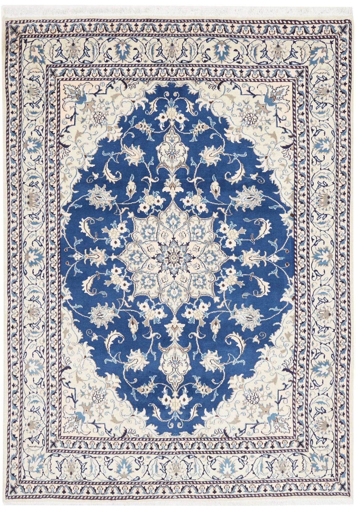 Persischer Nain Teppich 168 x 233cm, handgeknüpft, florales Muster