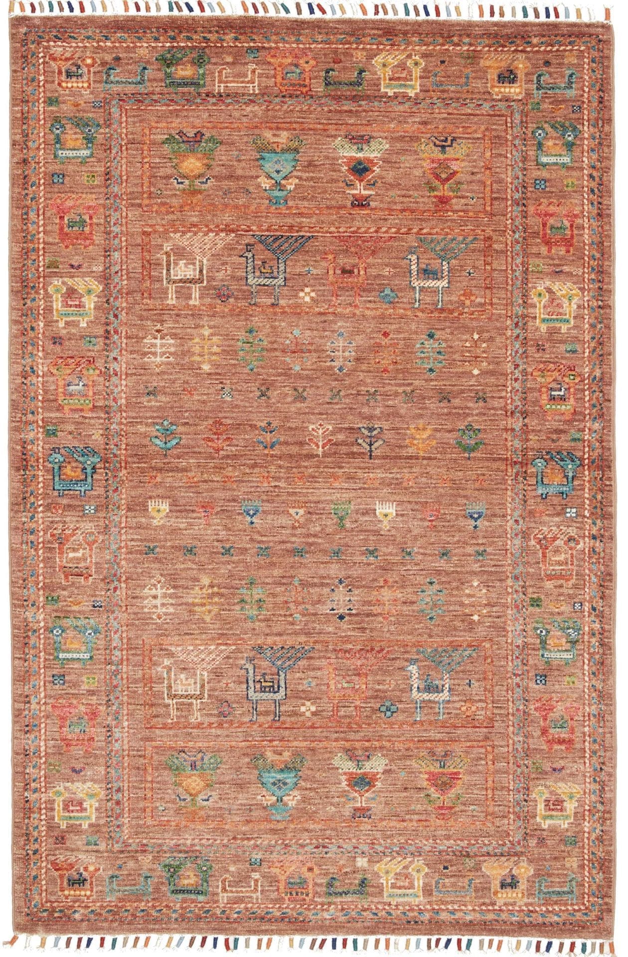 Samarkand Orientteppich 101 x 149 cm - Handgeknüpft, Schurwolle