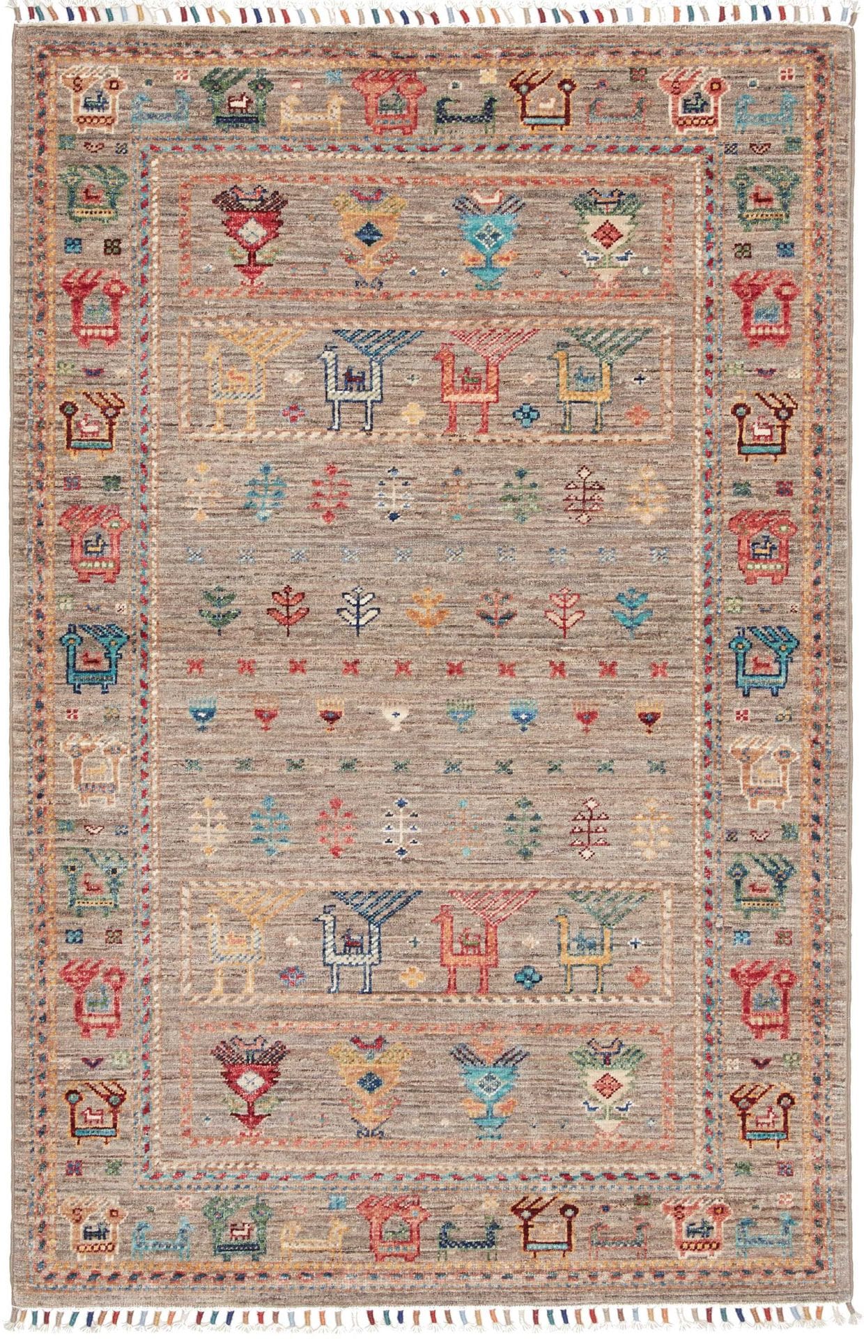 Samarkand Orientteppich 102 x 151 cm | Handgeknüpft aus Wolle