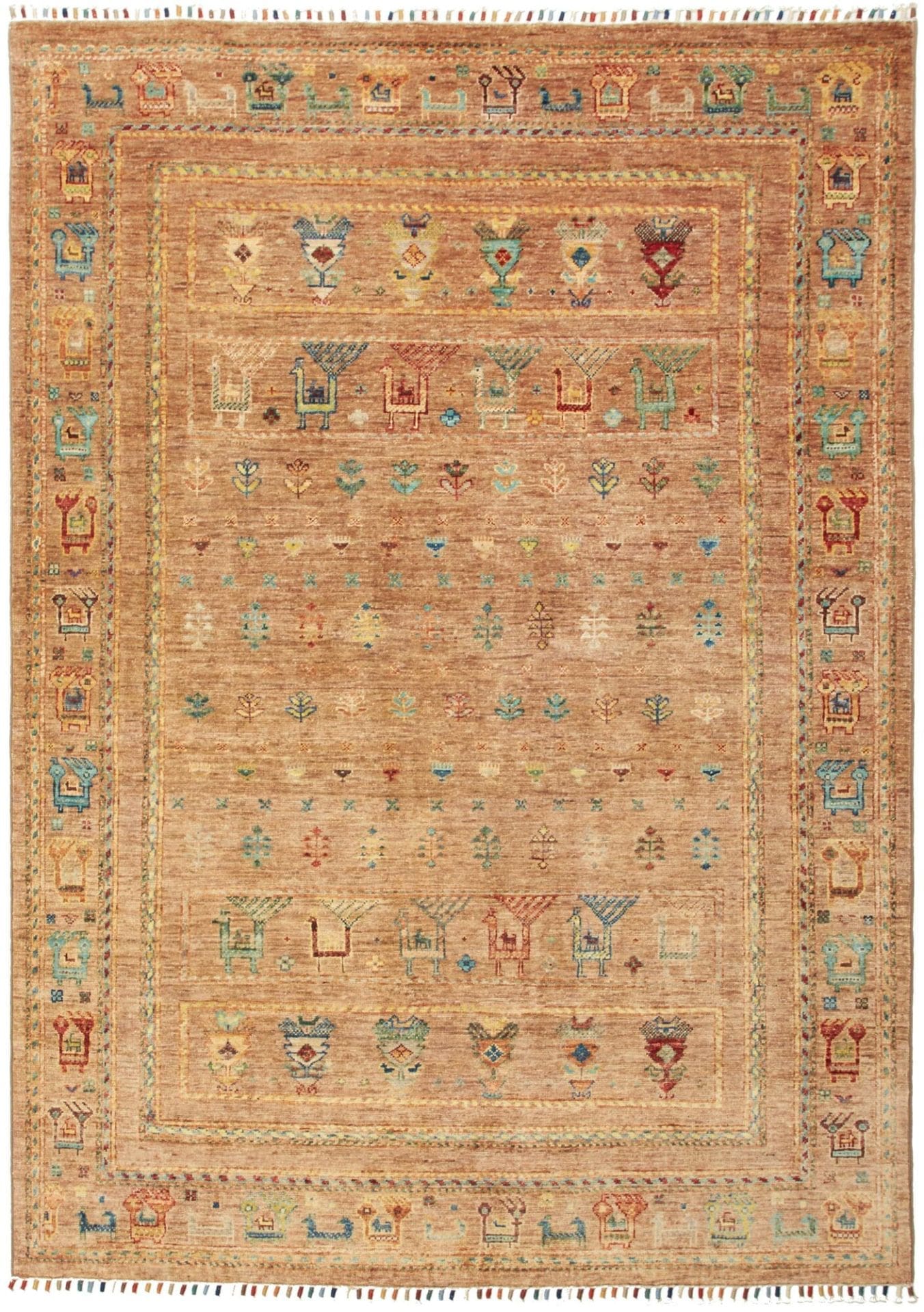 Samarkand Orientteppich 149 x 205cm, handgeknüpft, Wolle, bunt