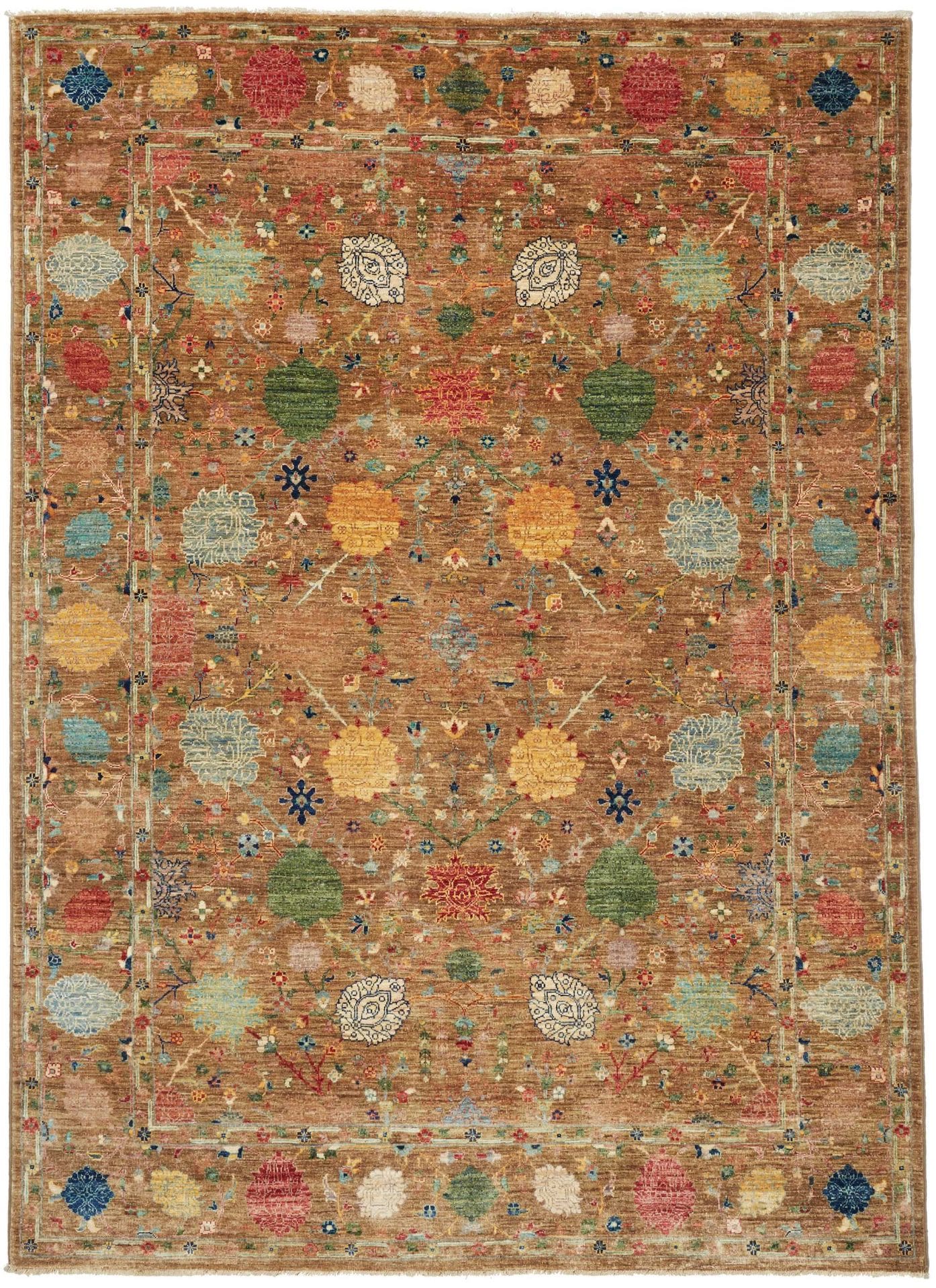 Samarkand Orientteppich 173 x 237 cm handgeknüpft, Wolle, bunt