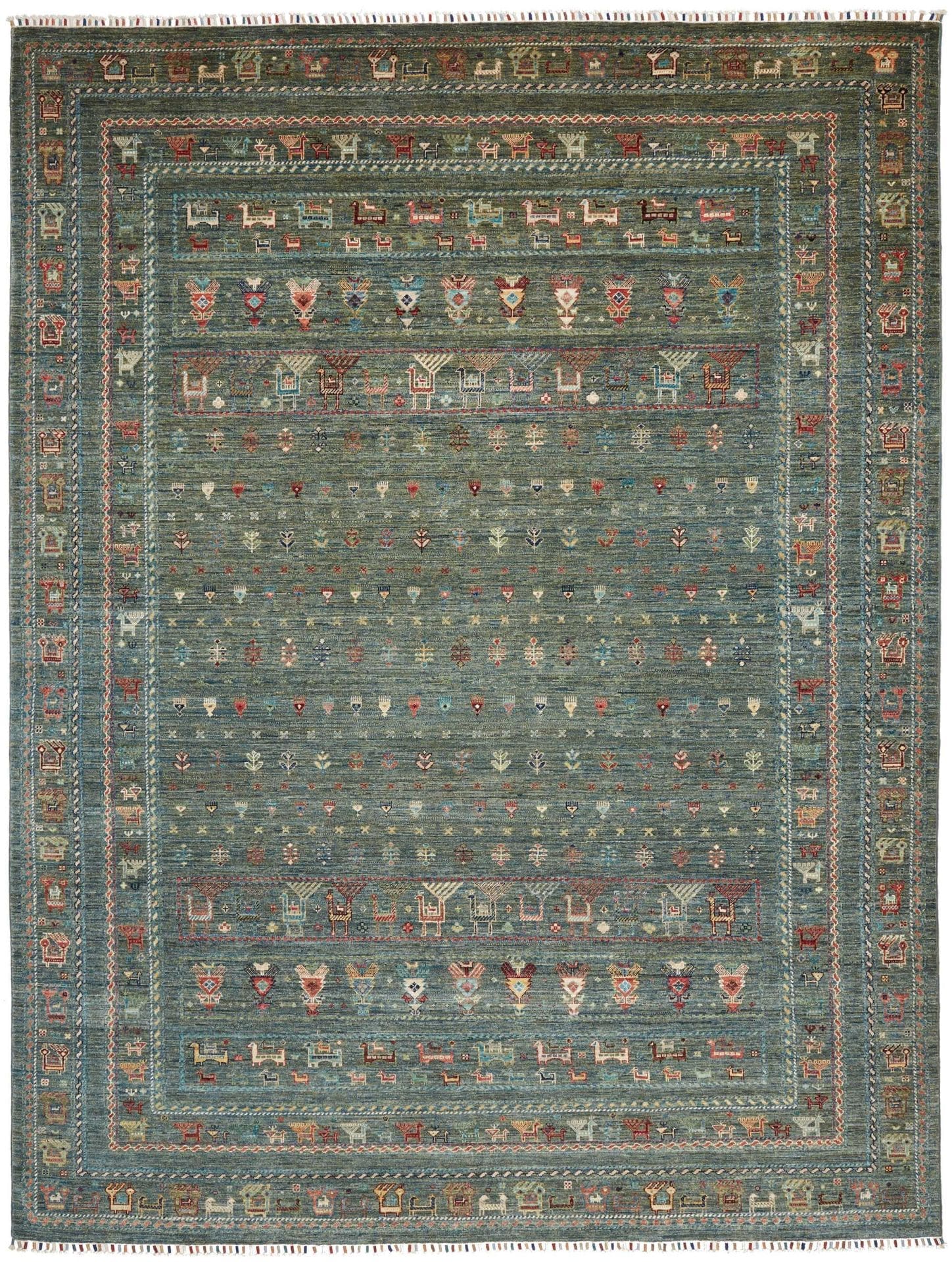 Samarkand Orientteppich 242 x 316cm, Schurwolle, handgeknüpft