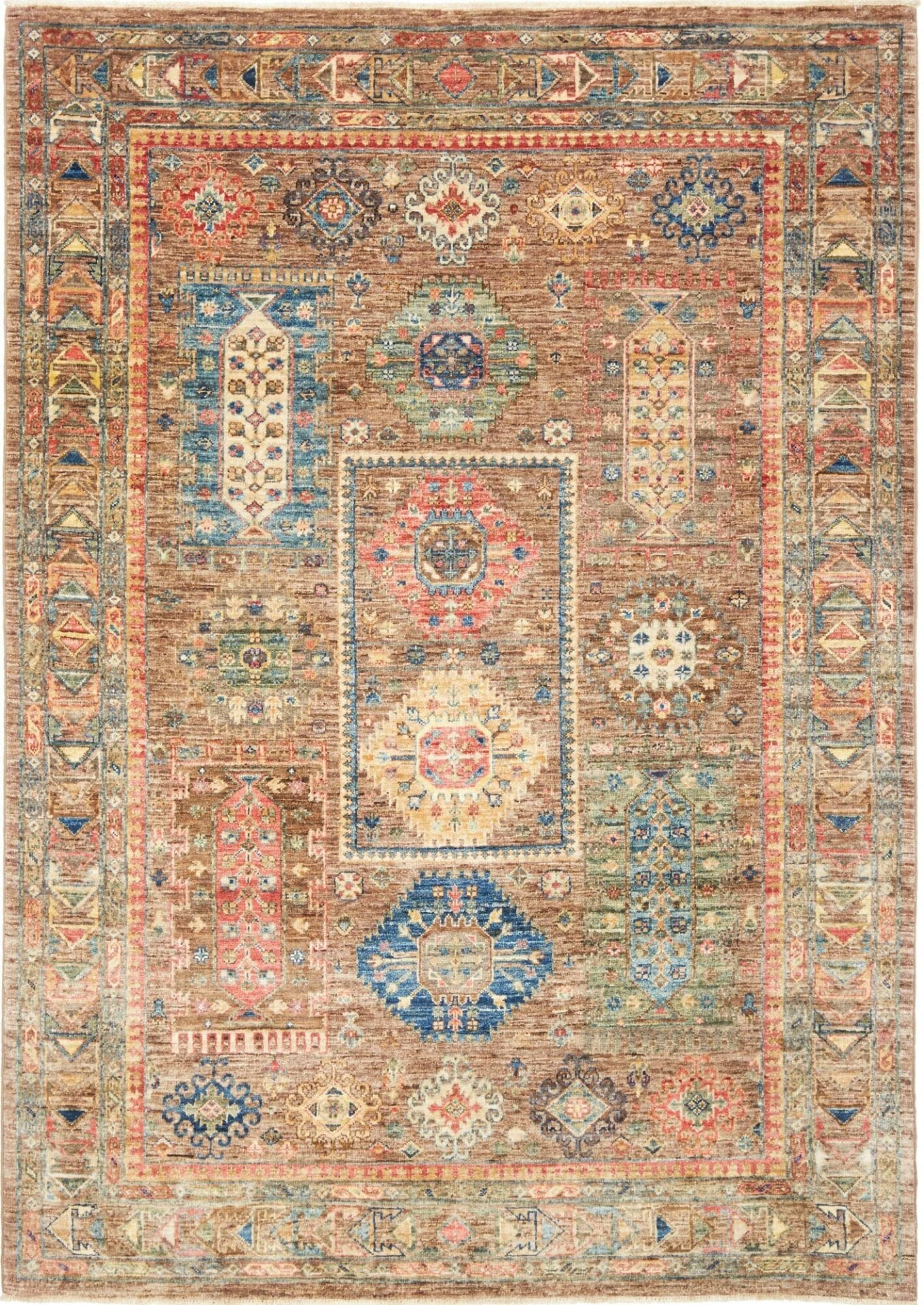 Samarkand Tribal Teppich 148 x 205cm, handgeknüpft, Wolle, bunt