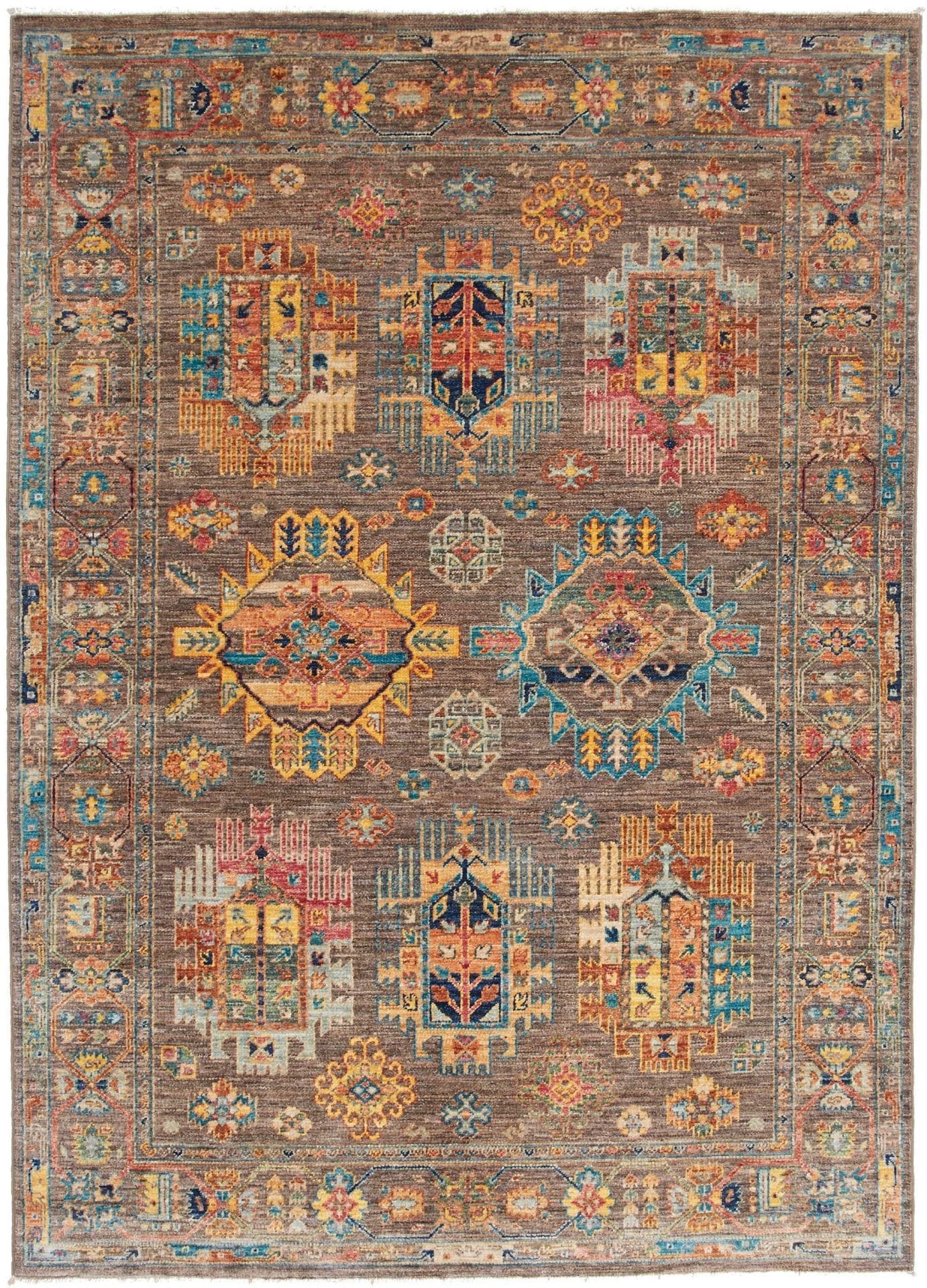 Samarkand Tribal Teppich 150 x 202cm, Schurwolle, handgeknüpft