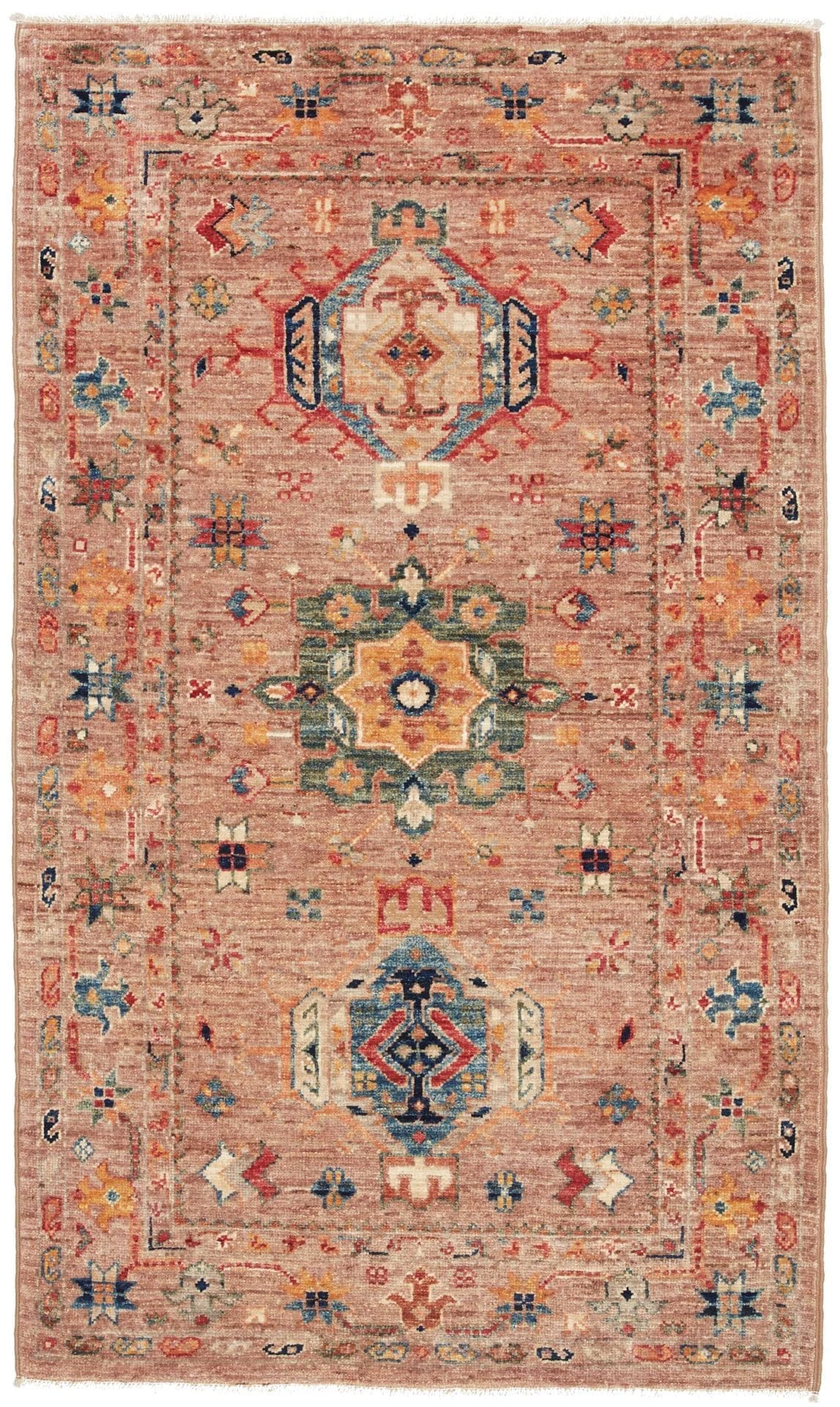 Samarkand Tribal Teppich 82 x 135cm – Handgeknüpft, Schurwolle, Orientteppich