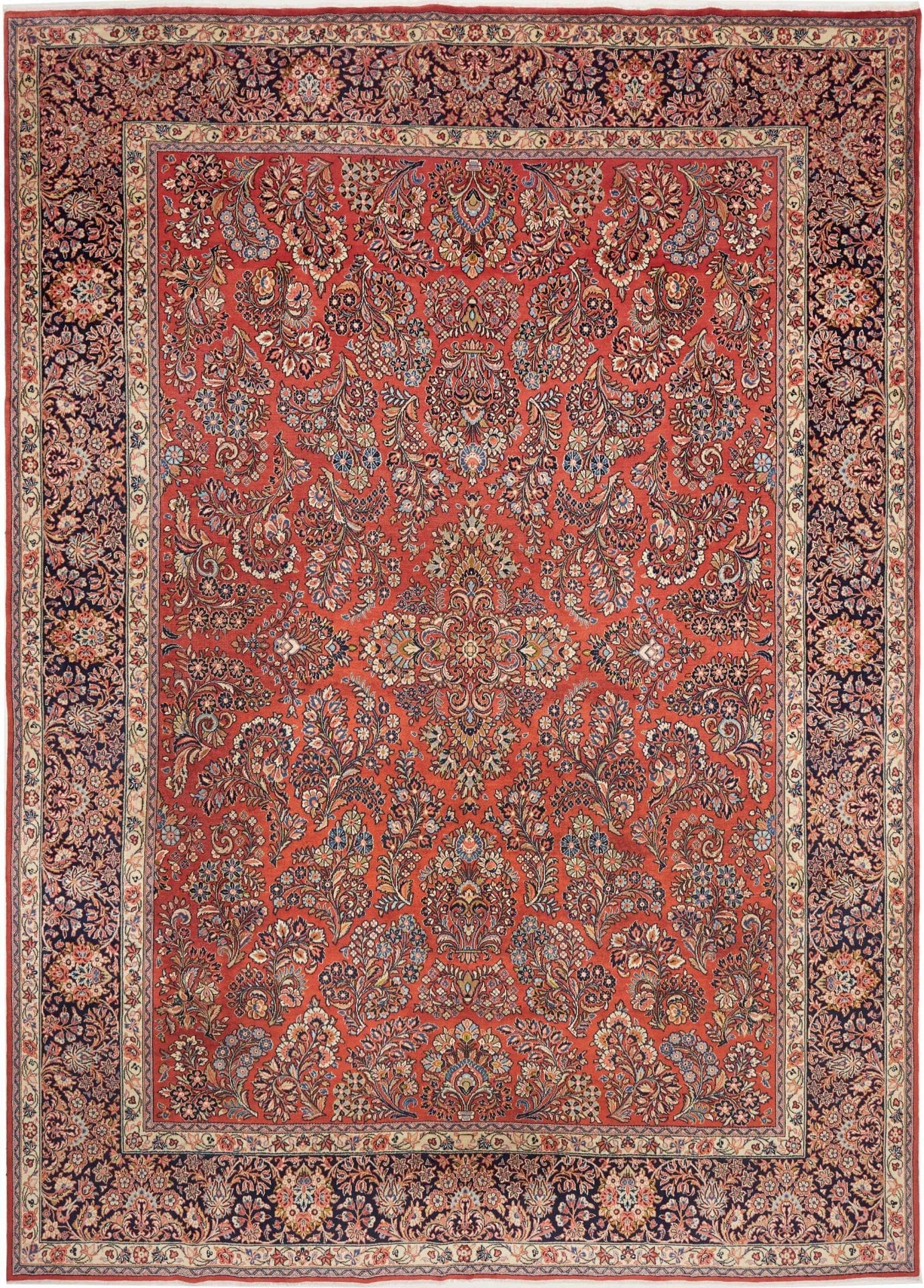 Sarough Teppich 286 x 398 cm, Schurwolle, handgeknüpft, antik