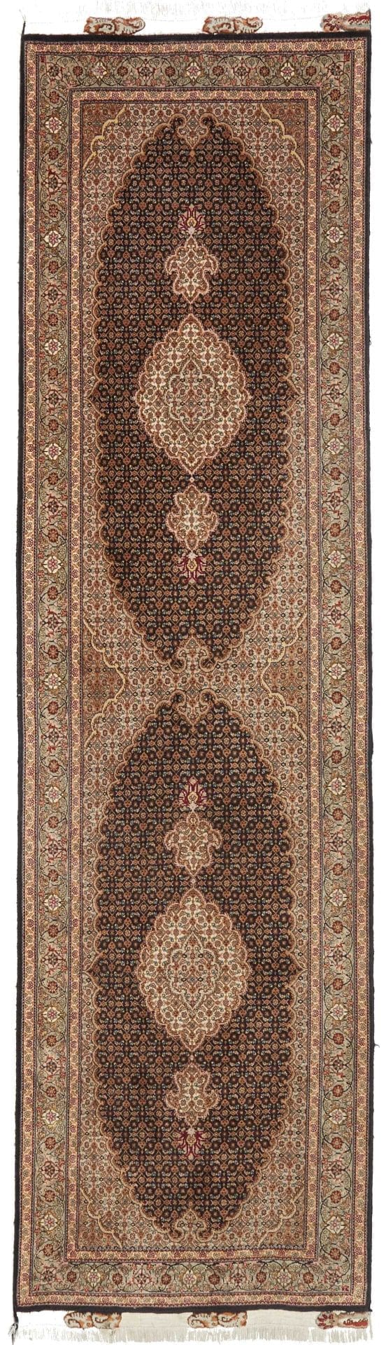 Täbriz Mahi Teppich 84x299cm, handgeknüpft, Schurwolle, Perserteppich