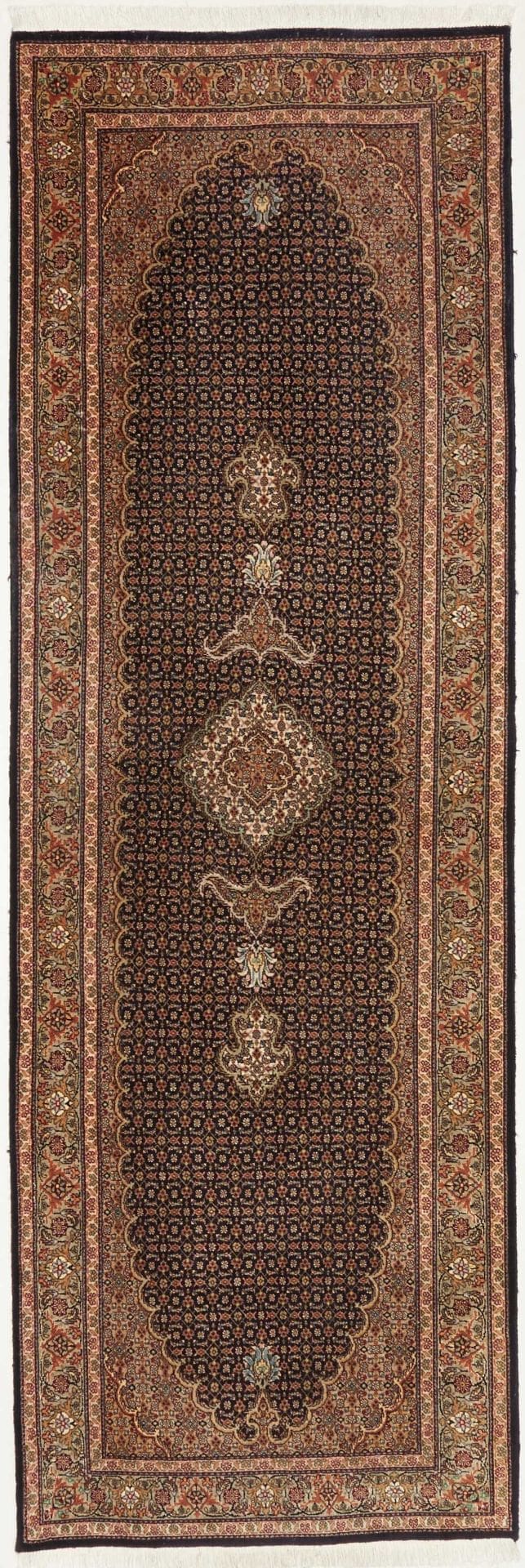 Täbriz Mahi Teppich 88 x 252 cm, hochwertige Schurwolle, handgeknüpft