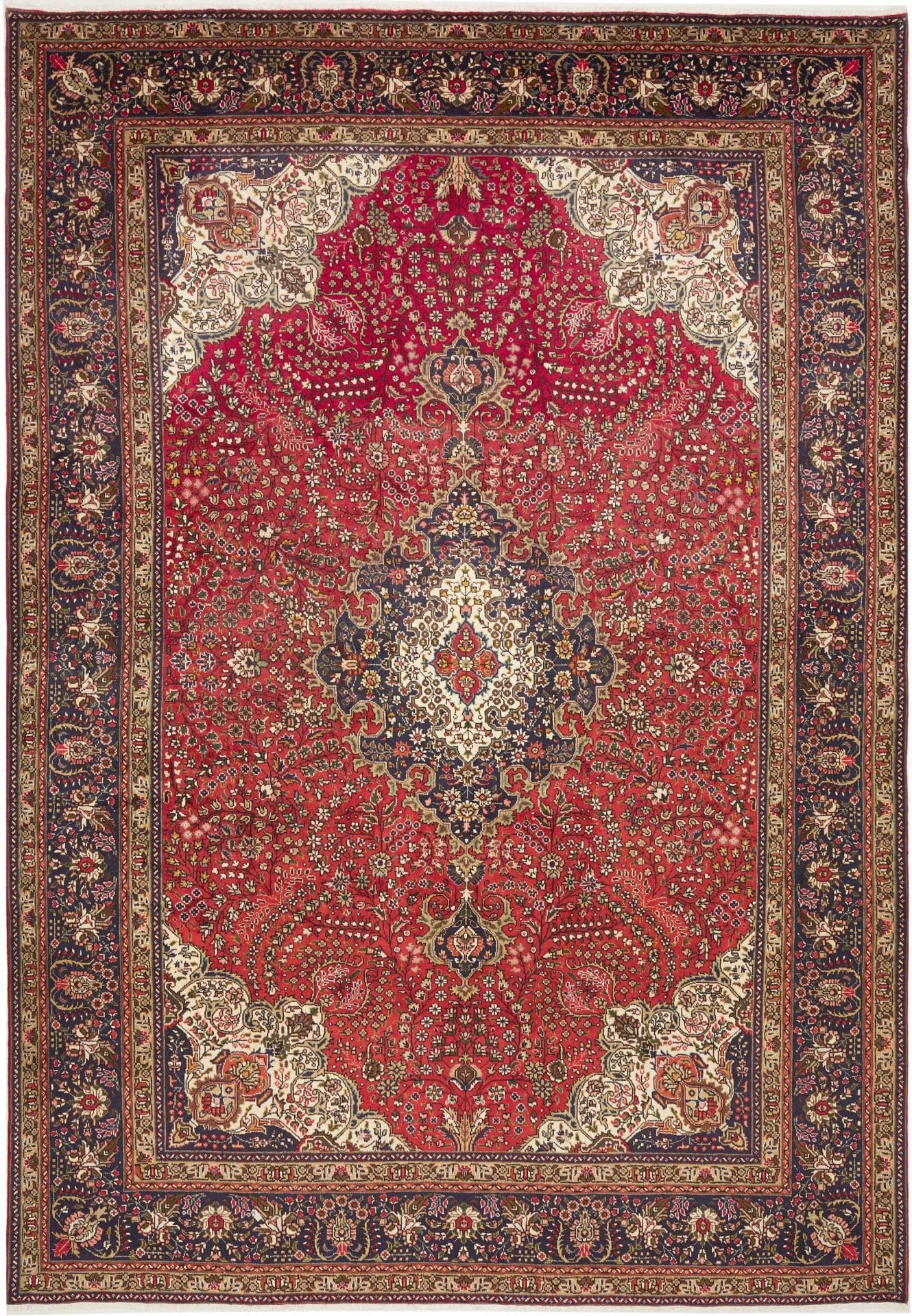 Täbriz Teppich 253 x 350cm, Mahi-Muster, handgeknüpft, Perserteppich