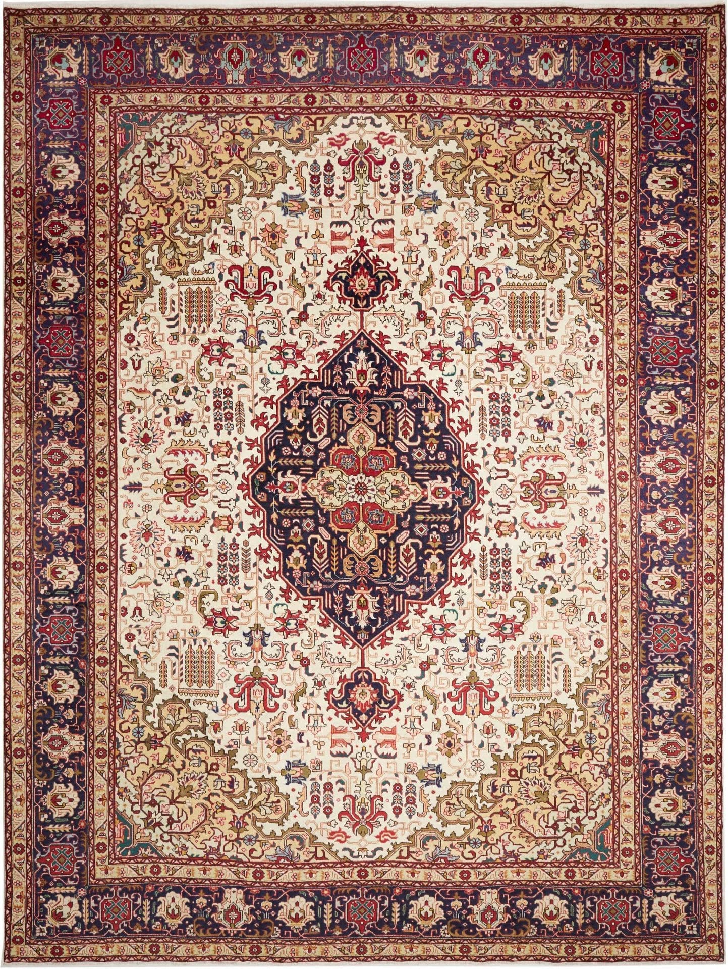 Täbriz Teppich 304 x 397cm, Schurwolle, florale Muster, handgeknüpft