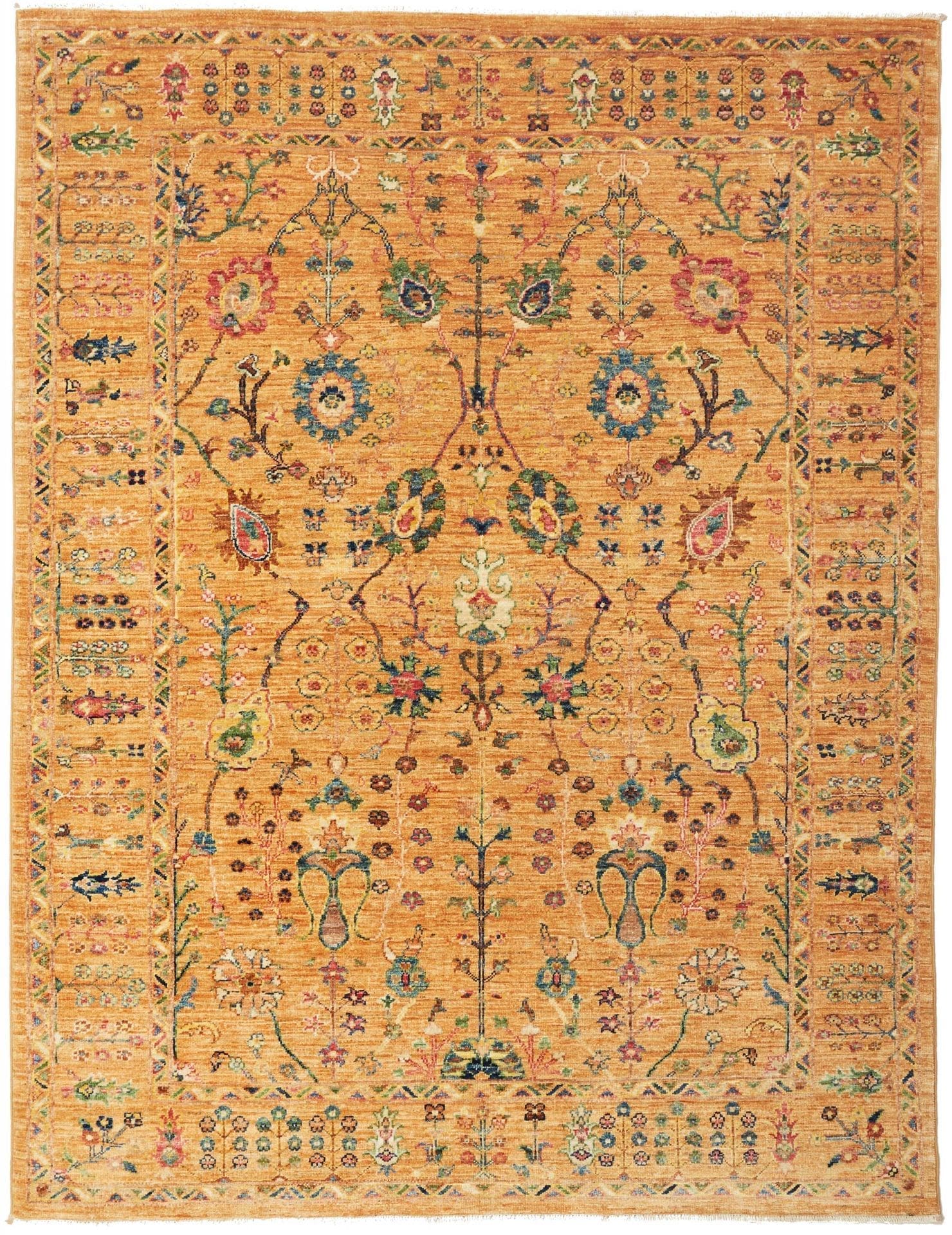 Ziegler Orientteppich 152 x 195 cm aus Schurwolle, handgeknüpft