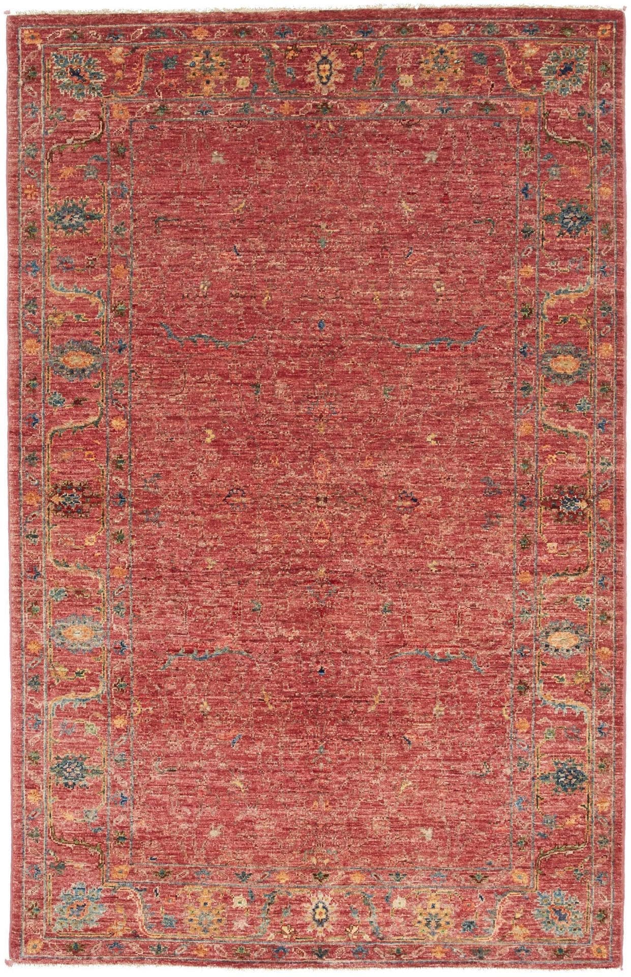 Ziegler Teppich 123 x 190cm aus Schurwolle, handgeknüpft, Orientteppich