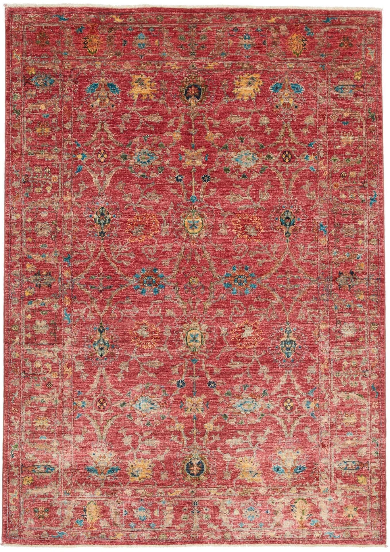 Ziegler Teppich 151 x 208 cm aus Schurwolle, handgeknüpft, Orientteppich