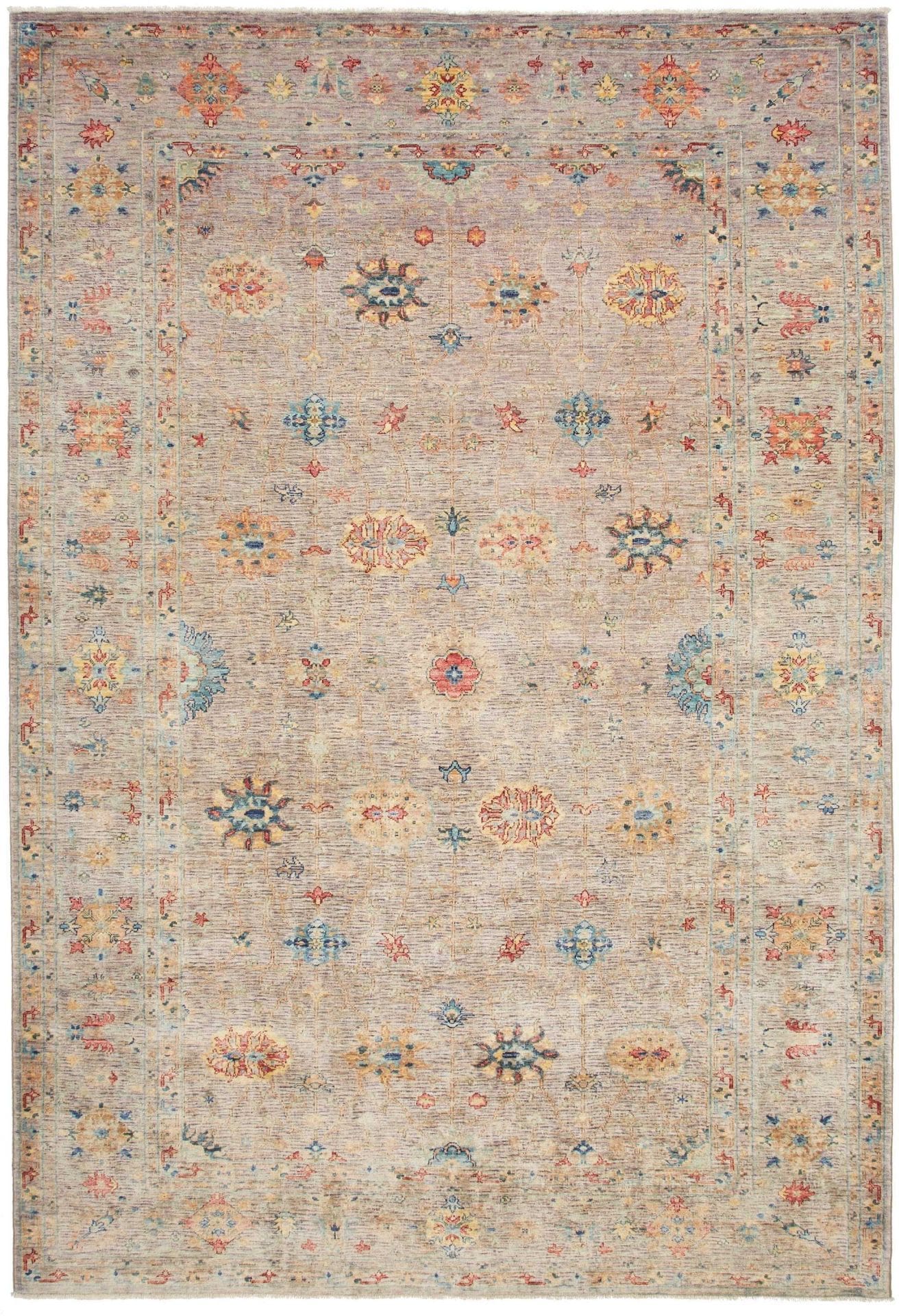 Ziegler Teppich 202 x 290 cm, Schurwolle, handgeknüpft, Orientteppich