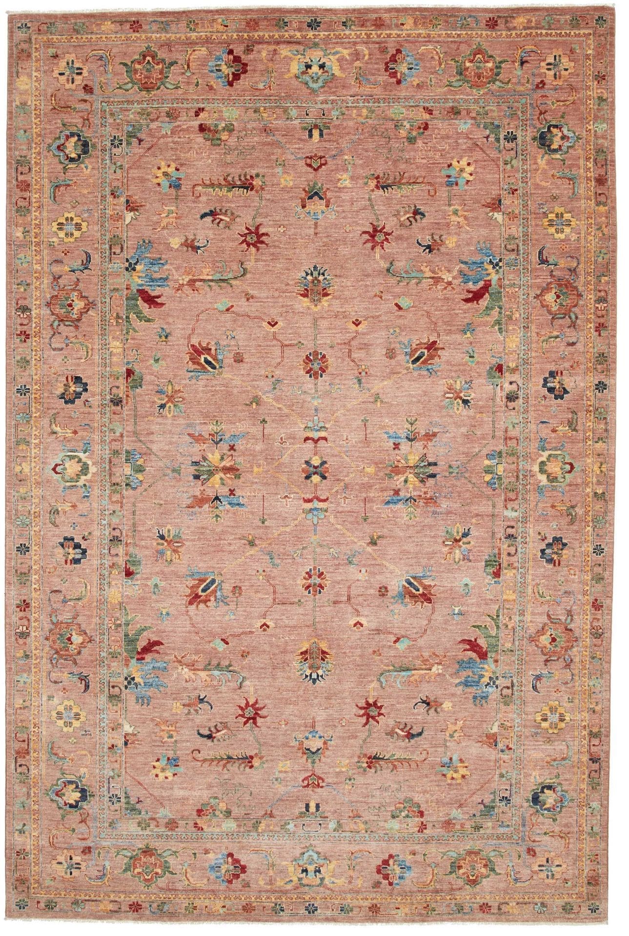 Ziegler Teppich 204x303cm aus Schurwolle, handgeknüpft, Orientteppich