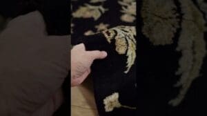 „Elitärer handgewebter Teppich Kashan Gold 1010-MD-102-Schwarz“