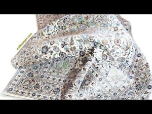 „Seidenteppich aus Qom, Muster Kashan, cremige Farbe, 80 Linien“